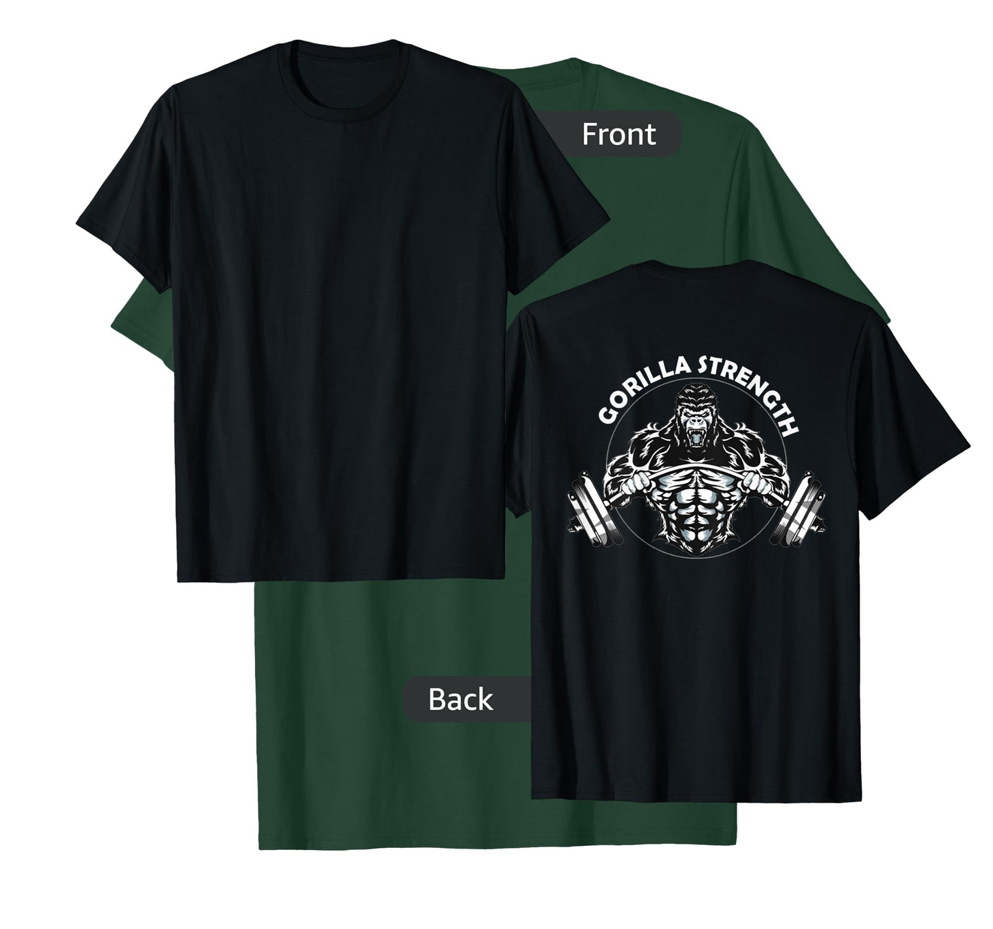 Gym Beast Gorilla Strength Apparel T-Shirt - Men's Classic Gym T-Shirt - Black - Small - Short Sleeve - Crew Neck - Classic Fit - Imported