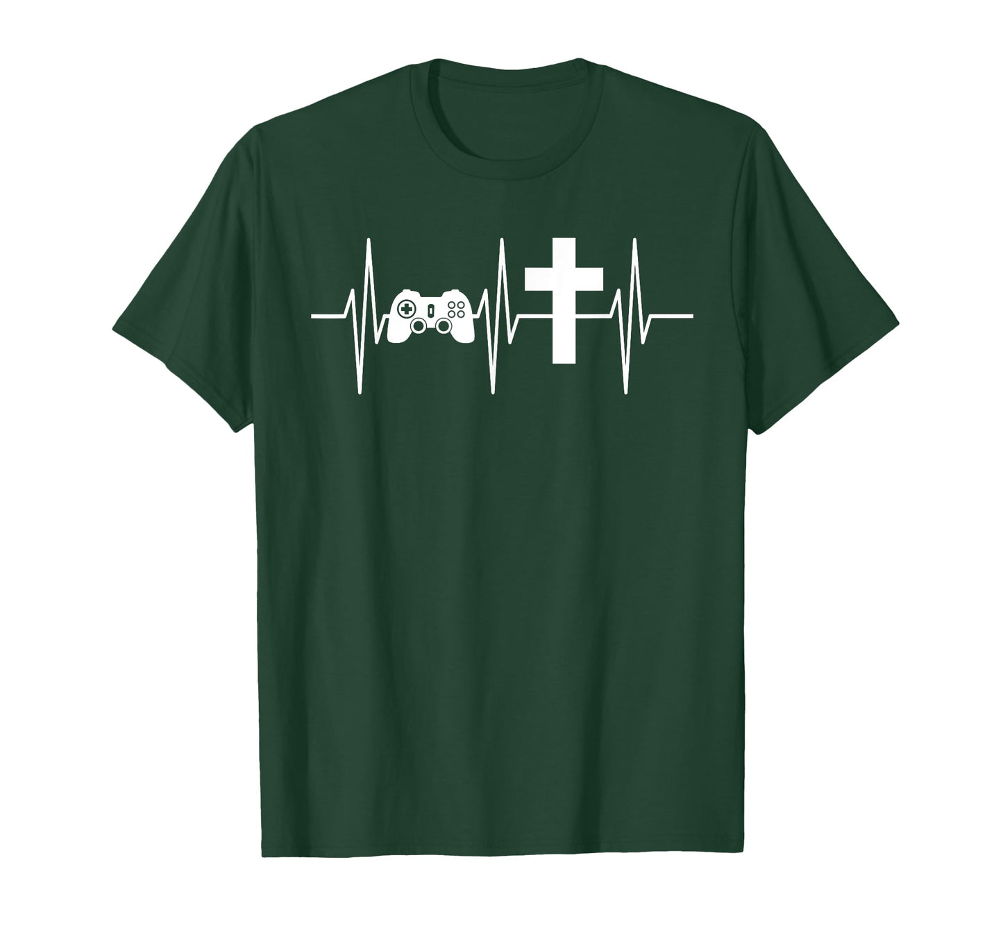 Christian Gamer Shirt Religious Jesus Gaming Heartbeat T-Shirt