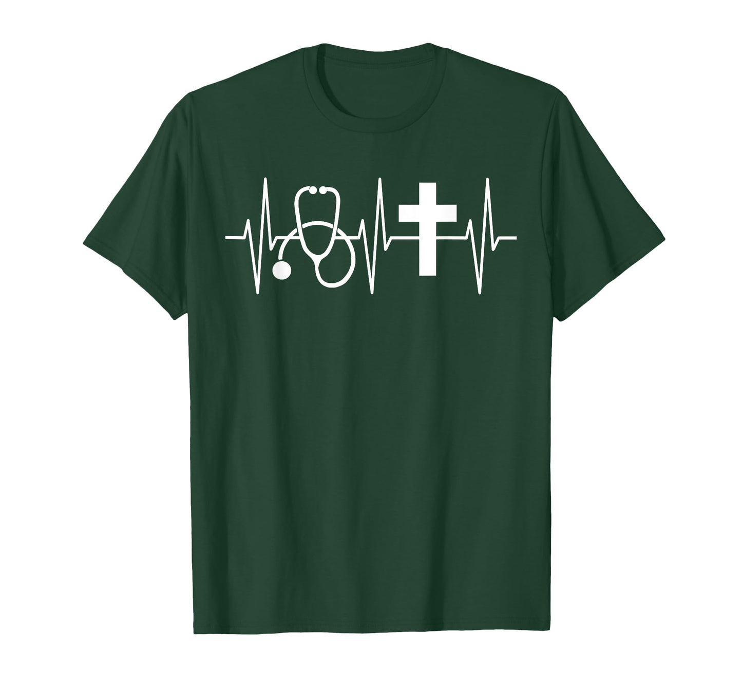 Christian Nurse Shirt Religious Nursing Jesus Heartbeat T-Shirt