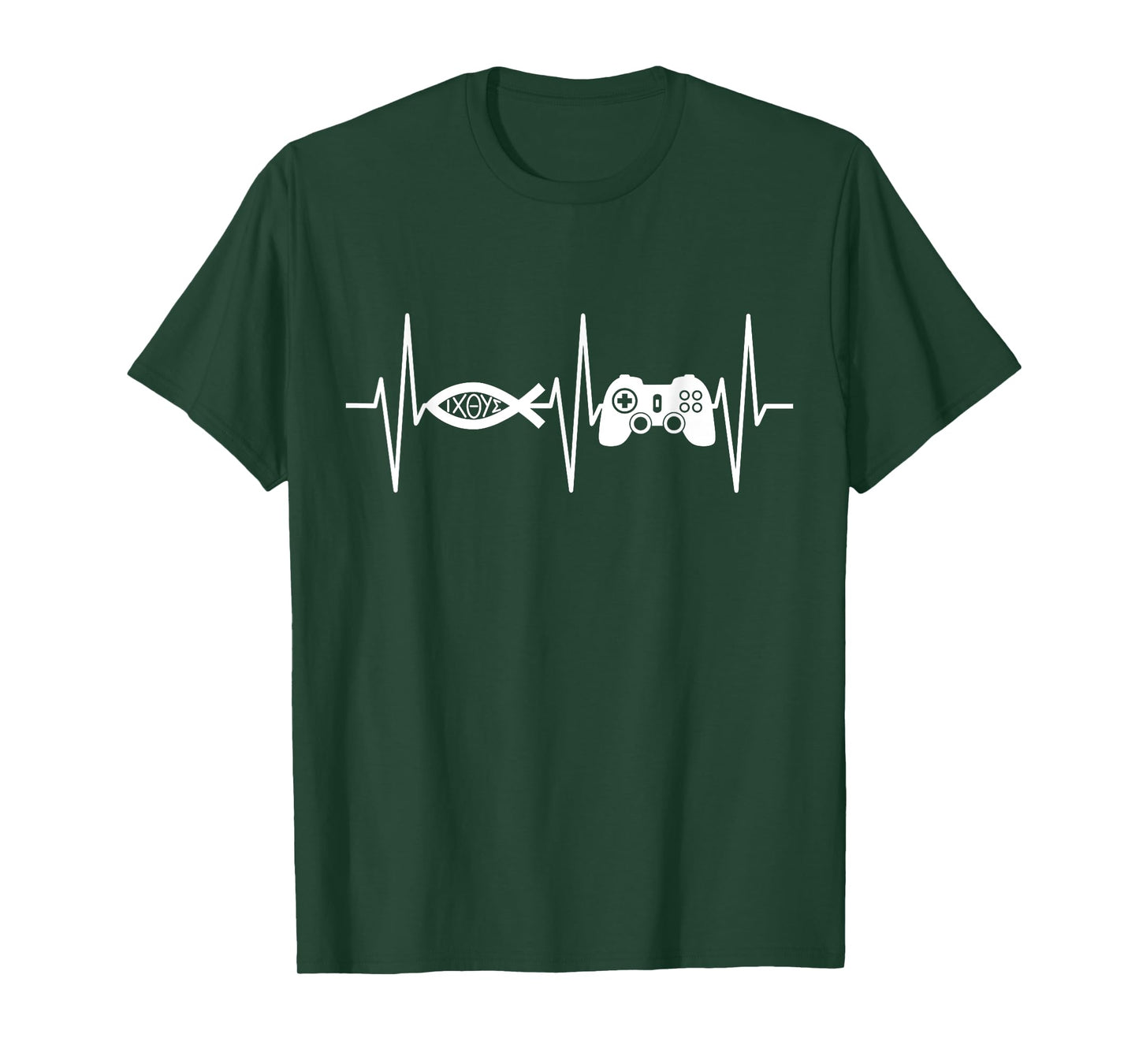 Christian Gamer Shirt Video Gaming Ichthys Jesus Fish Symbol T-Shirt