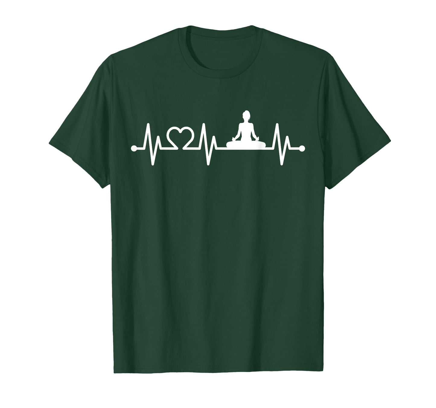 EKG Heartbeat Yoga with Heart Lotus Seat Padmasana Pulse T-Shirt