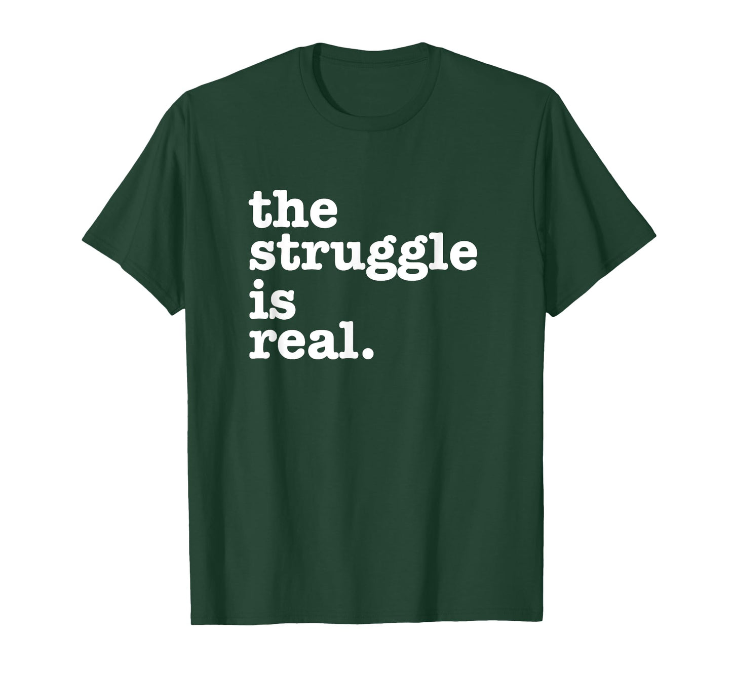 Aneisha Gym Workout The Struggle is Real Unisex-Adults Black T-Shirt