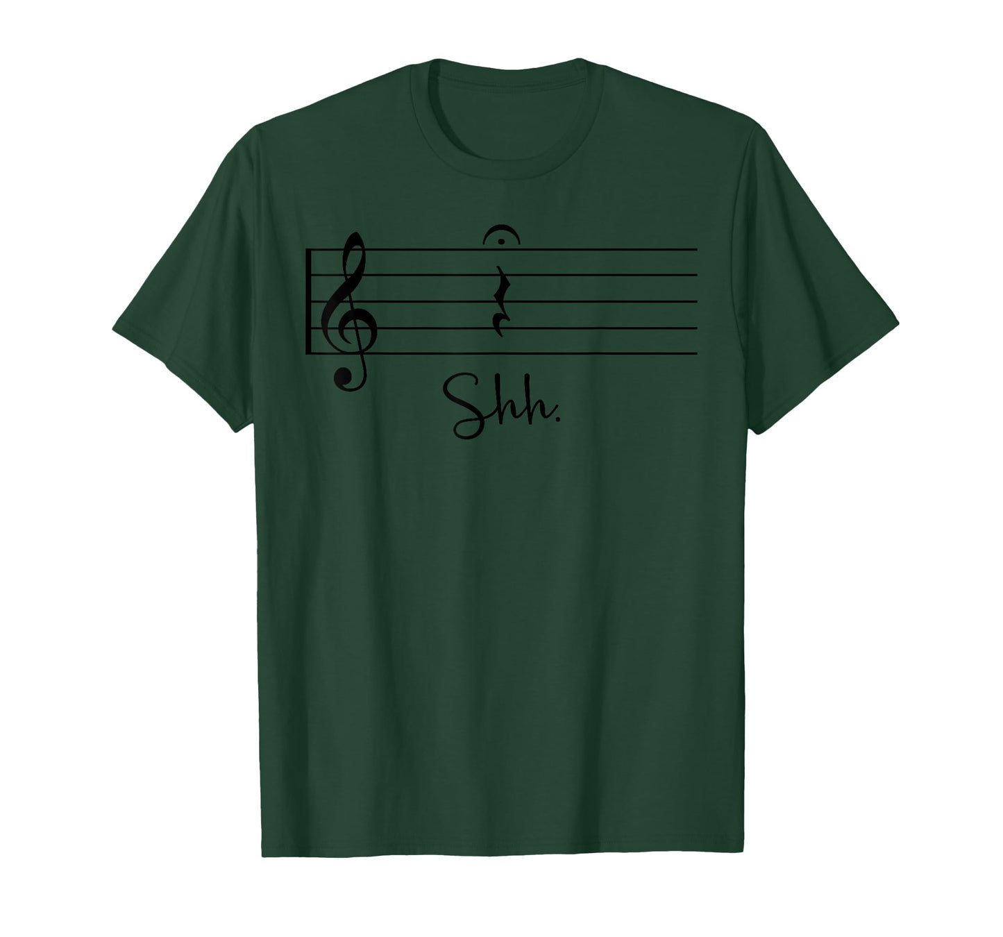 Funny Music Notes Shirt Shh Quarter Fermata Teacher Gift T-Shirt