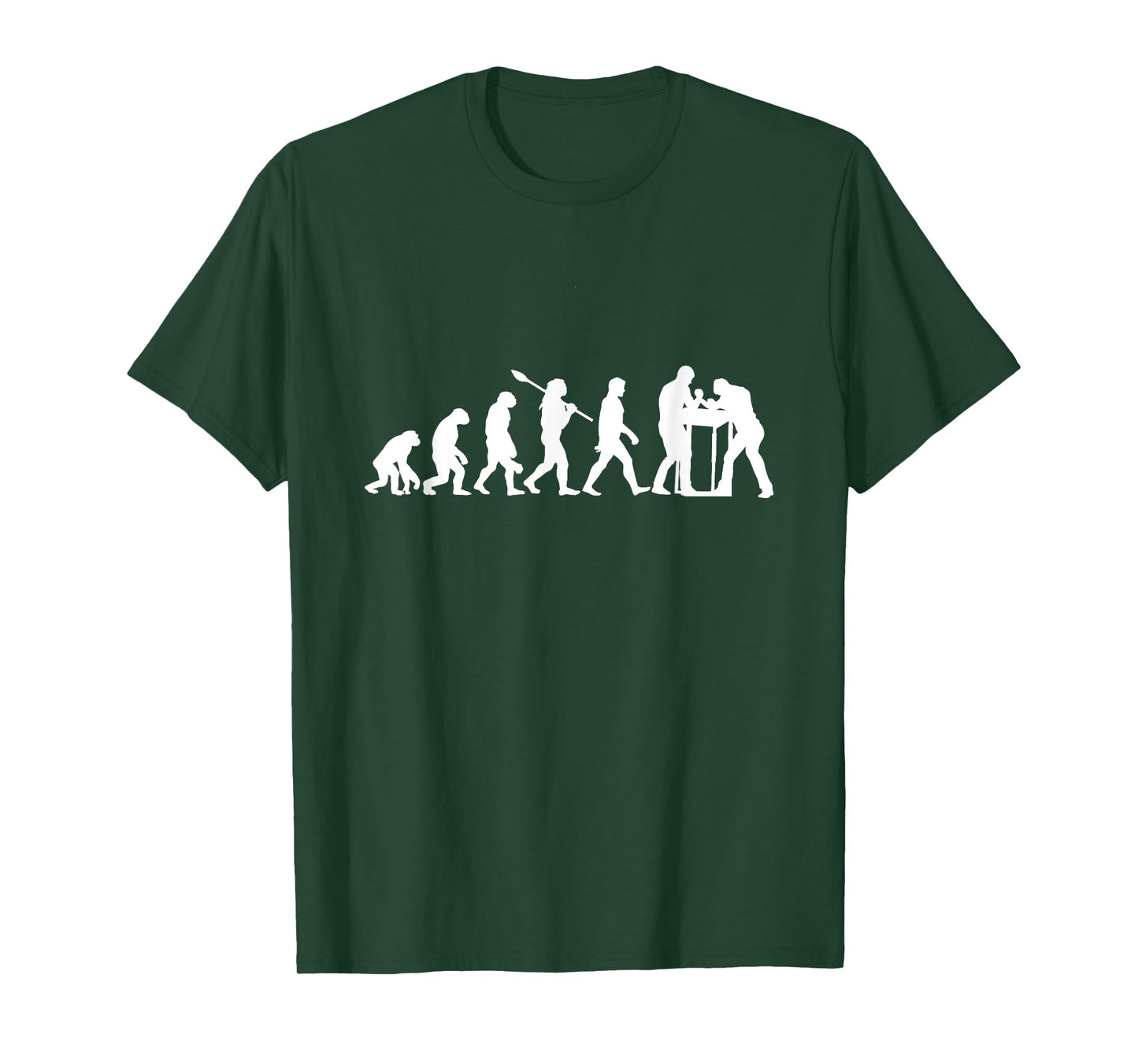 Funny Arm Wrestling Gift Idea For Men And Women Arm Wrestling Evolution T-Shirt - Black, Unisex-Adults, Short Sleeve, T-Shirt, Small, Modern, Black