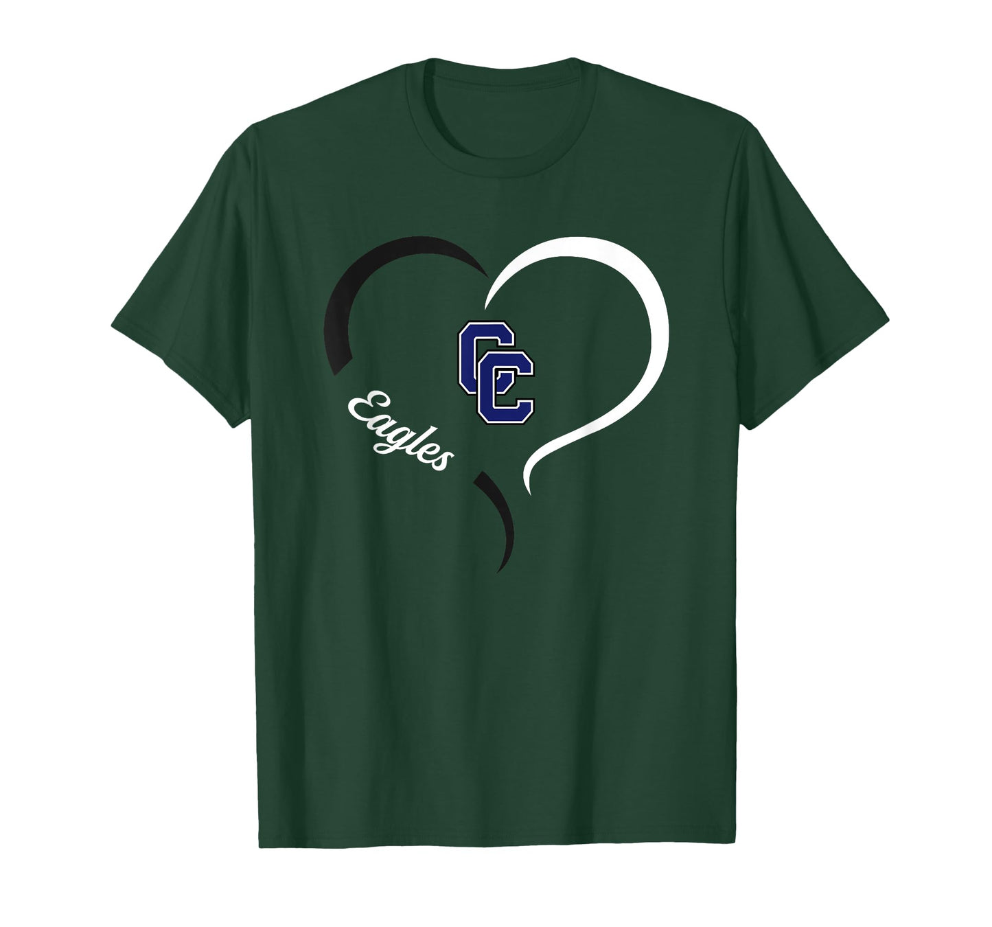 Cedar Creek Eagles Logo Half Heart Slogan HS T-Shirt