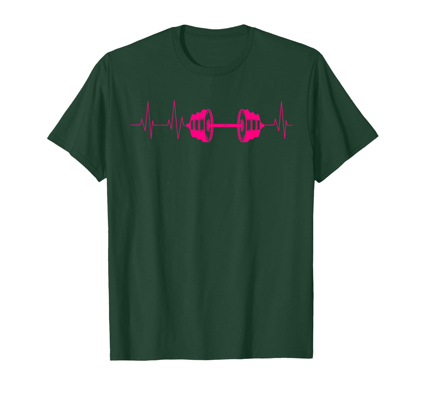 Cute Fitness Lover Gym Workout Heartbeat Designs Barbell Weightlifting Gift Men Women Cool Bodybuilding T-Shirt