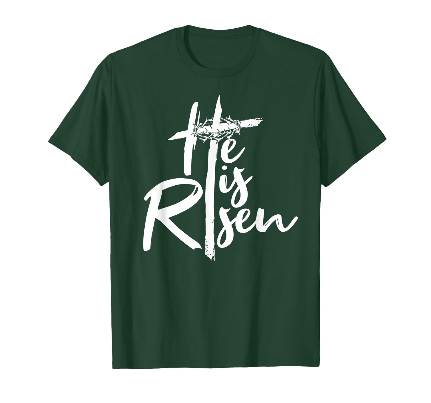 Happy Easter He Is Risen Cross Faith Christian God Jesus T-Shirt