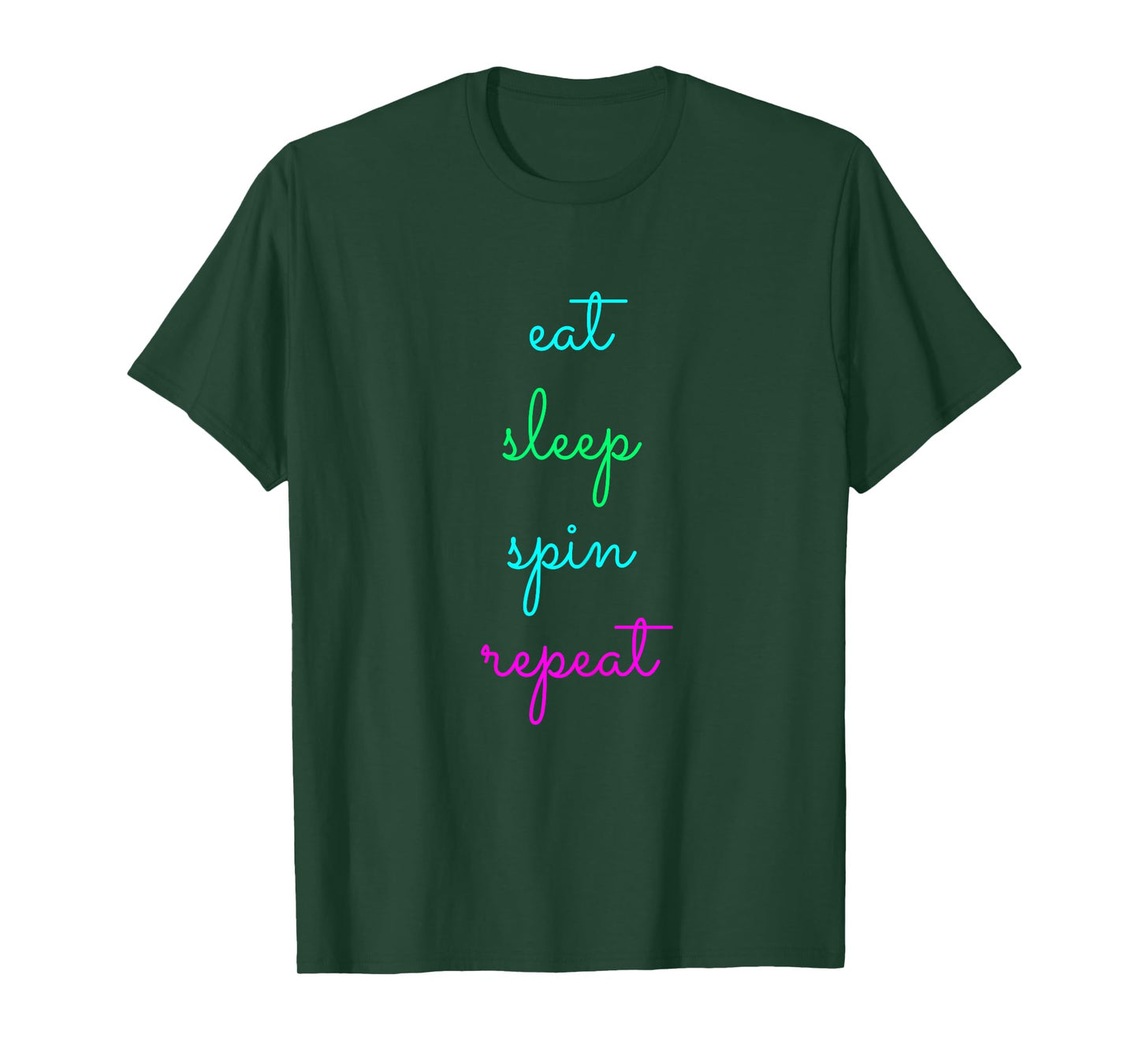 Eat Sleep Spin Repeat Funny Spinning Class Cycling Workout T-Shirt