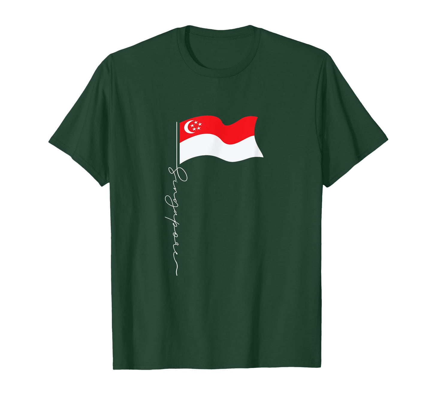 Singapore Signature Flag Pole - Patriotic Singaporean Flag T-Shirt