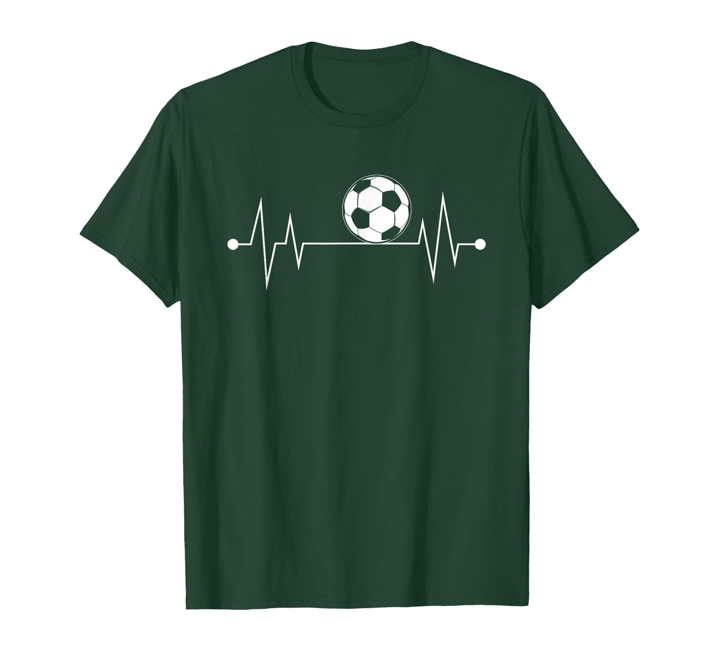 Heartbeat Soccer Ball Funny EKG Football Gift Men Women Kids T-Shirt