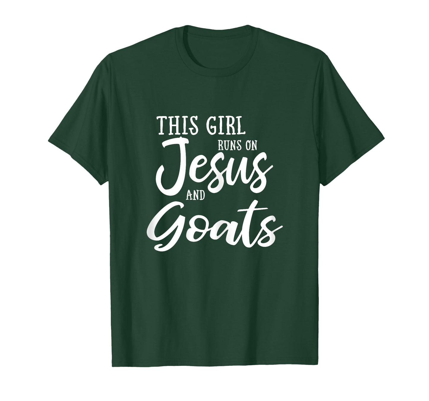 This Girl Runs On Jesus And Goats Shirt Christian Gift