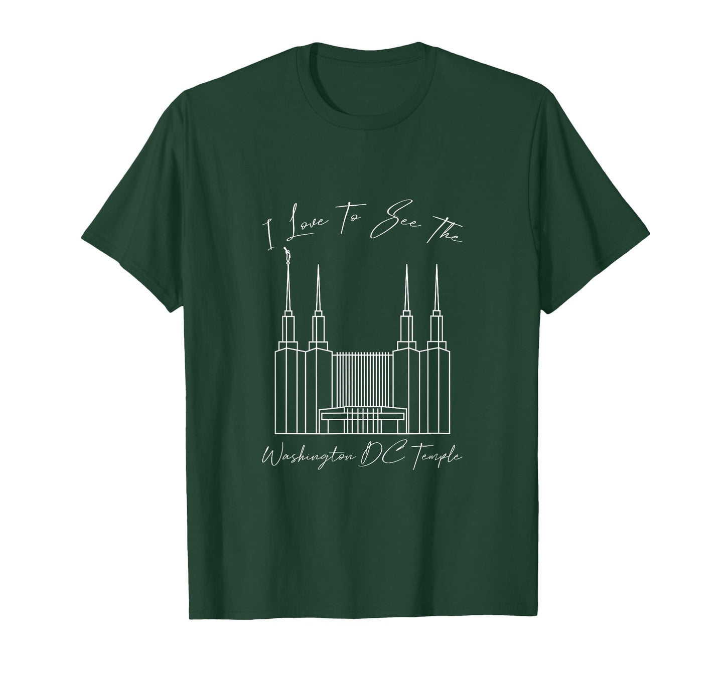 Washington DC Temple, I love to see my temple, calligraphy T-Shirt