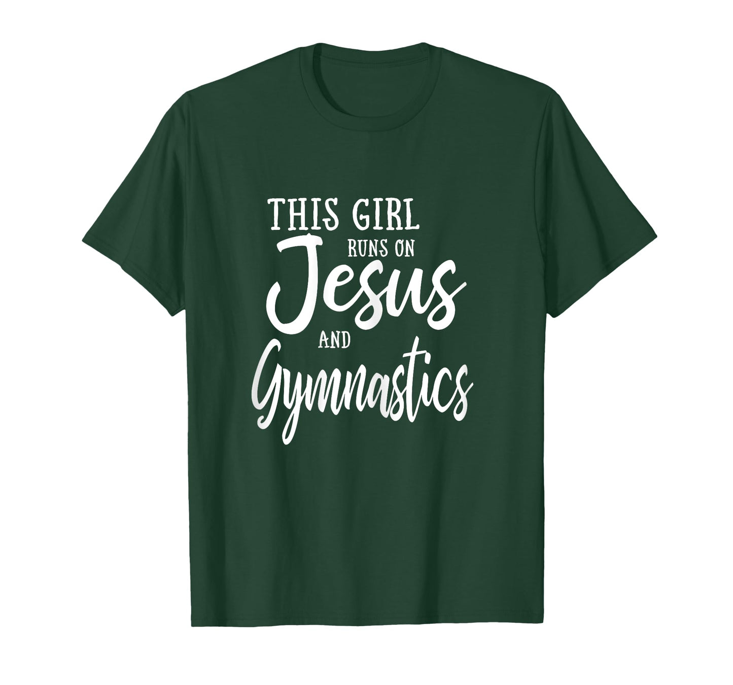This Girl Runs On Jesus And Gymnastics Shirt Christian Gift T-Shirt