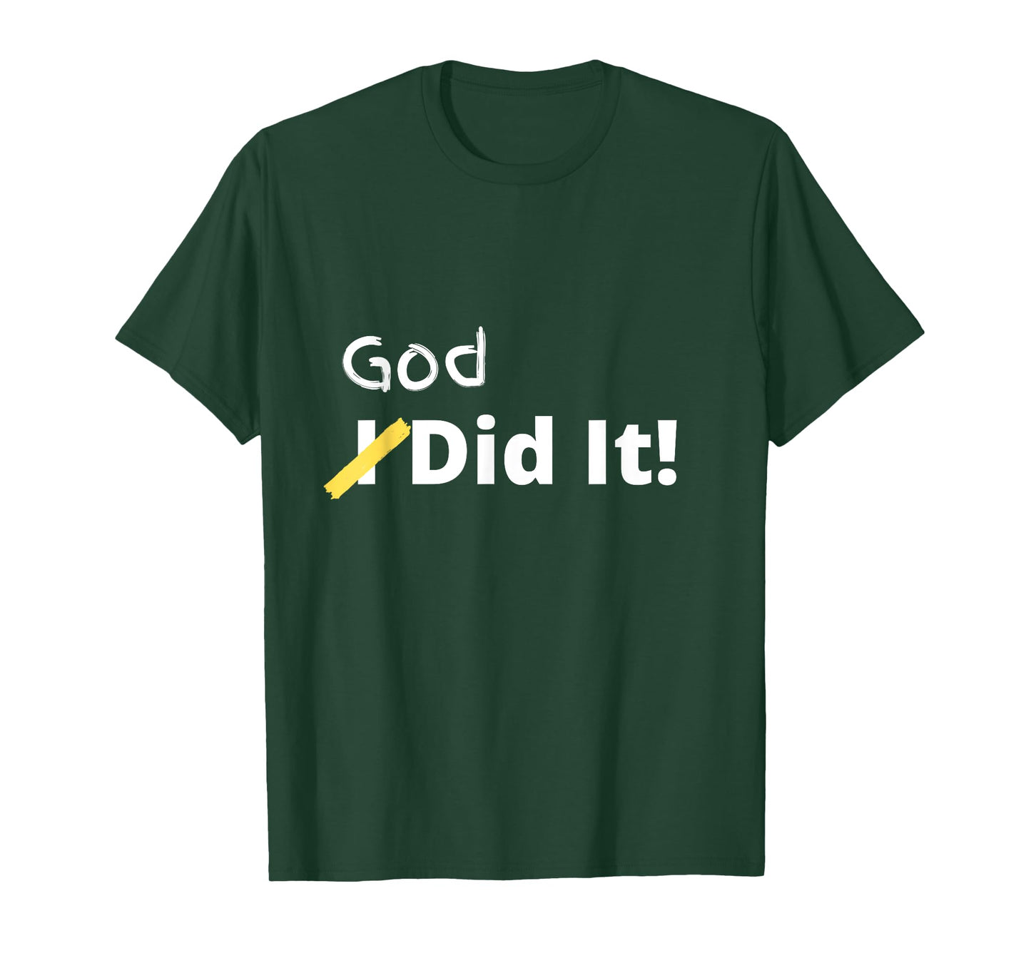 Cunningham God Did It Christian Unisex T-Shirt Black Small Letter Print