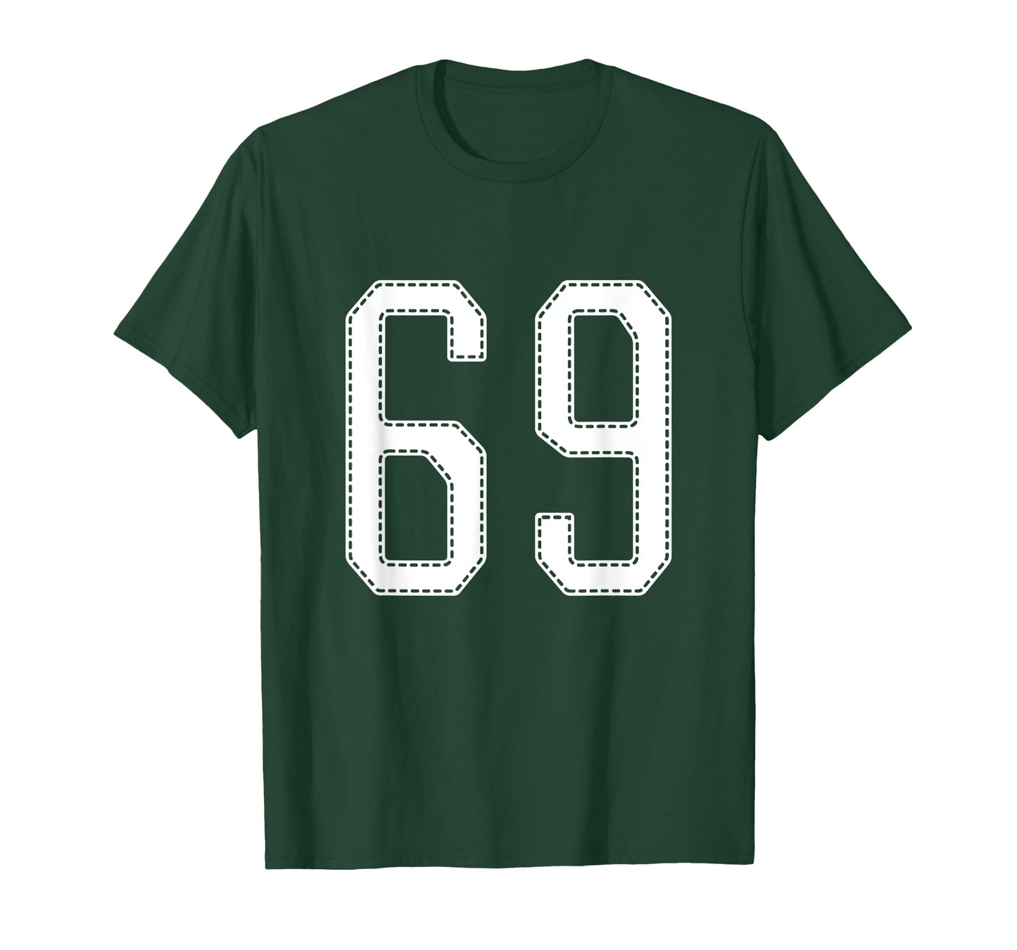 Sports Jersey Tee # 69 - Stitched Style Lettering - T Shirt