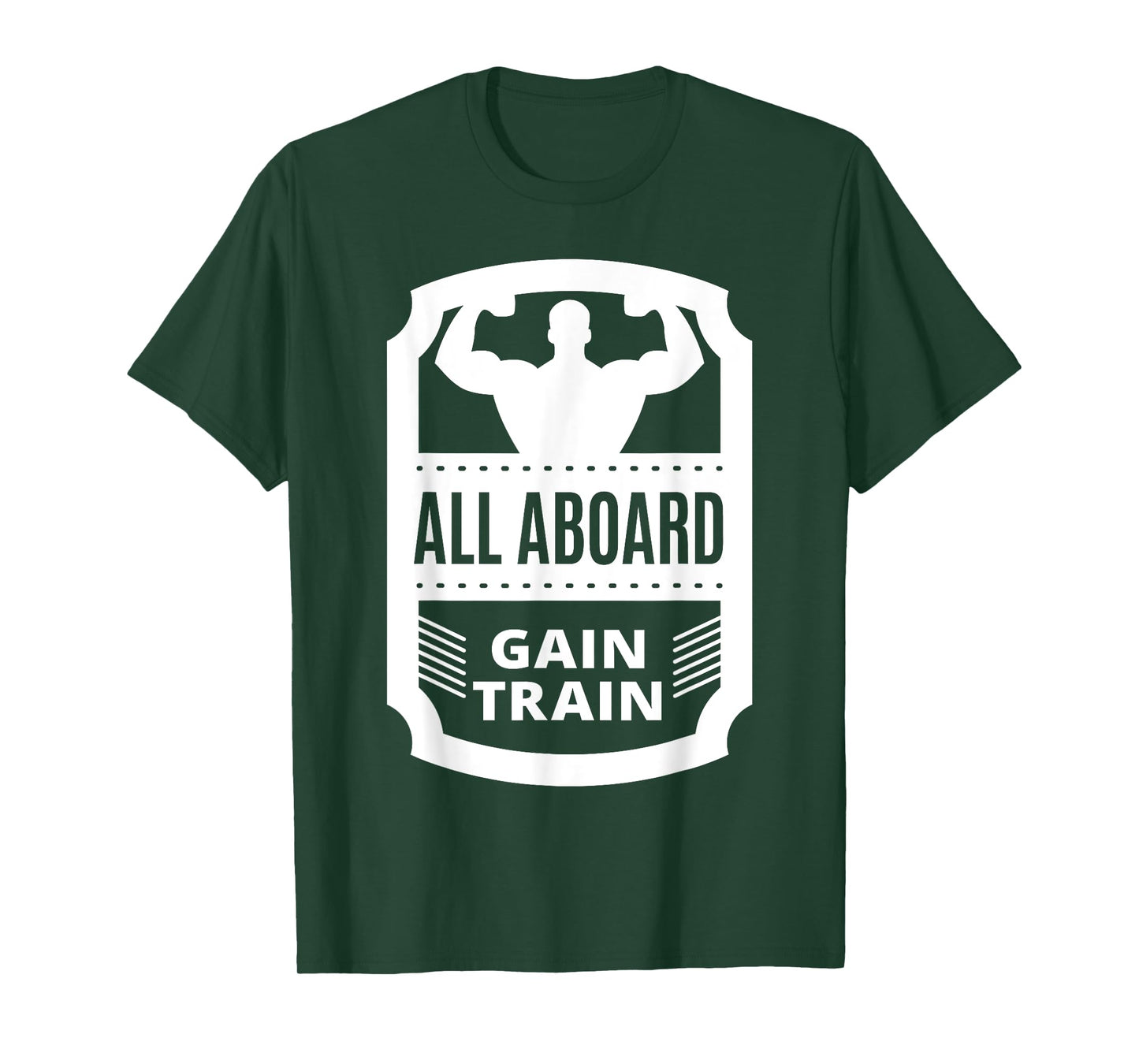 All Aboard Gain Train Weight Lifting T-Shirt