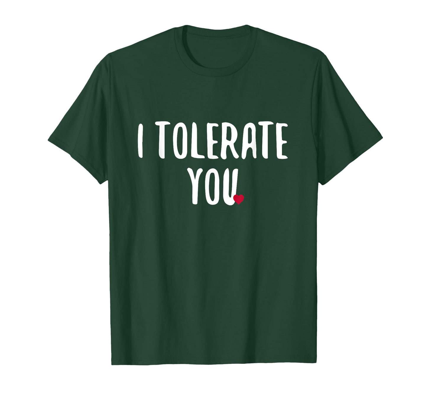 Festivallr I Tolerate You Unisex Adult T-Shirt - Black, Small - Short Sleeve, Crew Neck - Modern Retro, Gym, Holiday - Cotton, Polyester - Unique Graphics, Humorous Theme