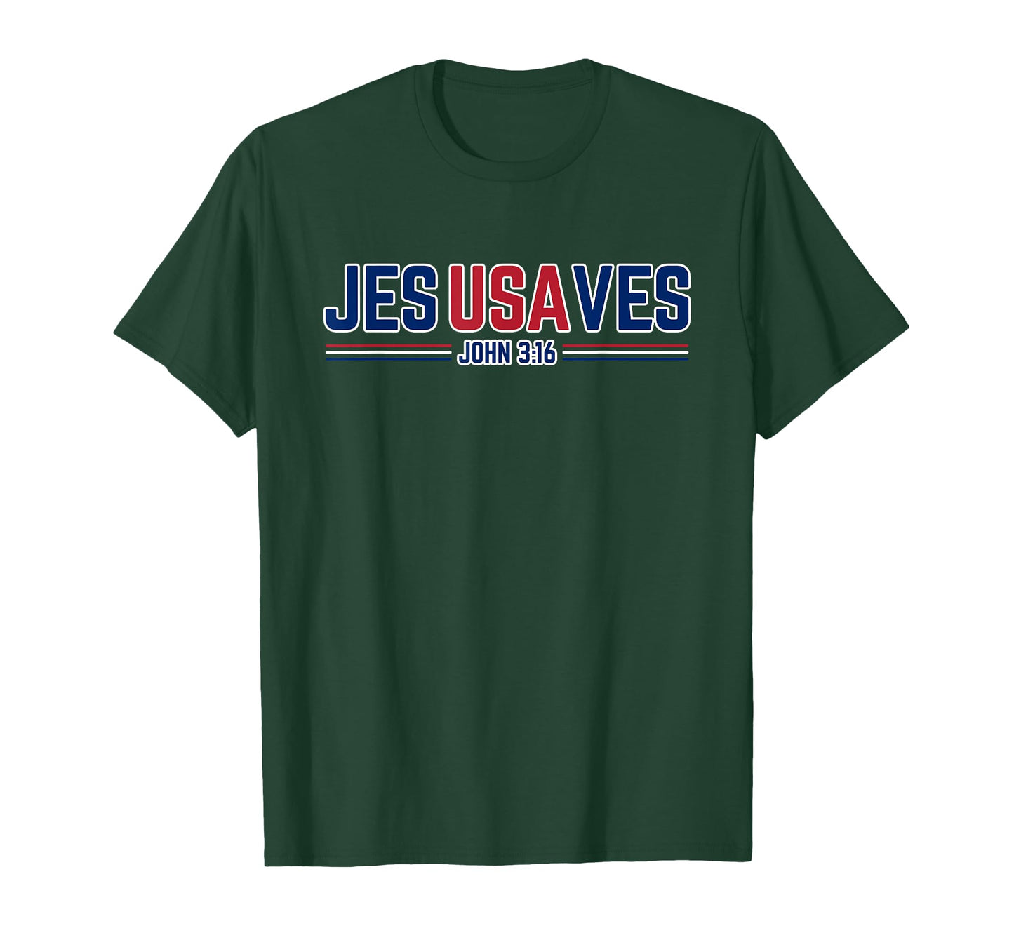 Jesus Saves USA - Christian Patriotic JesUSAves T-Shirt