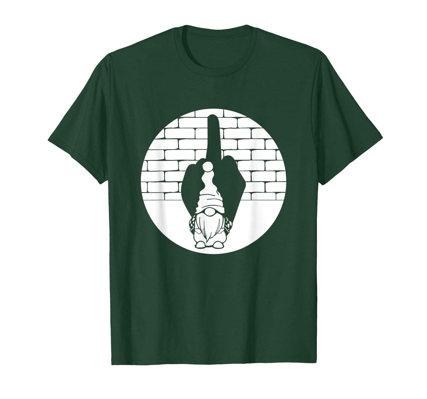 Funny Gnome Shadow Hand Middle Finger Sign The Finger Gnome T-Shirt
