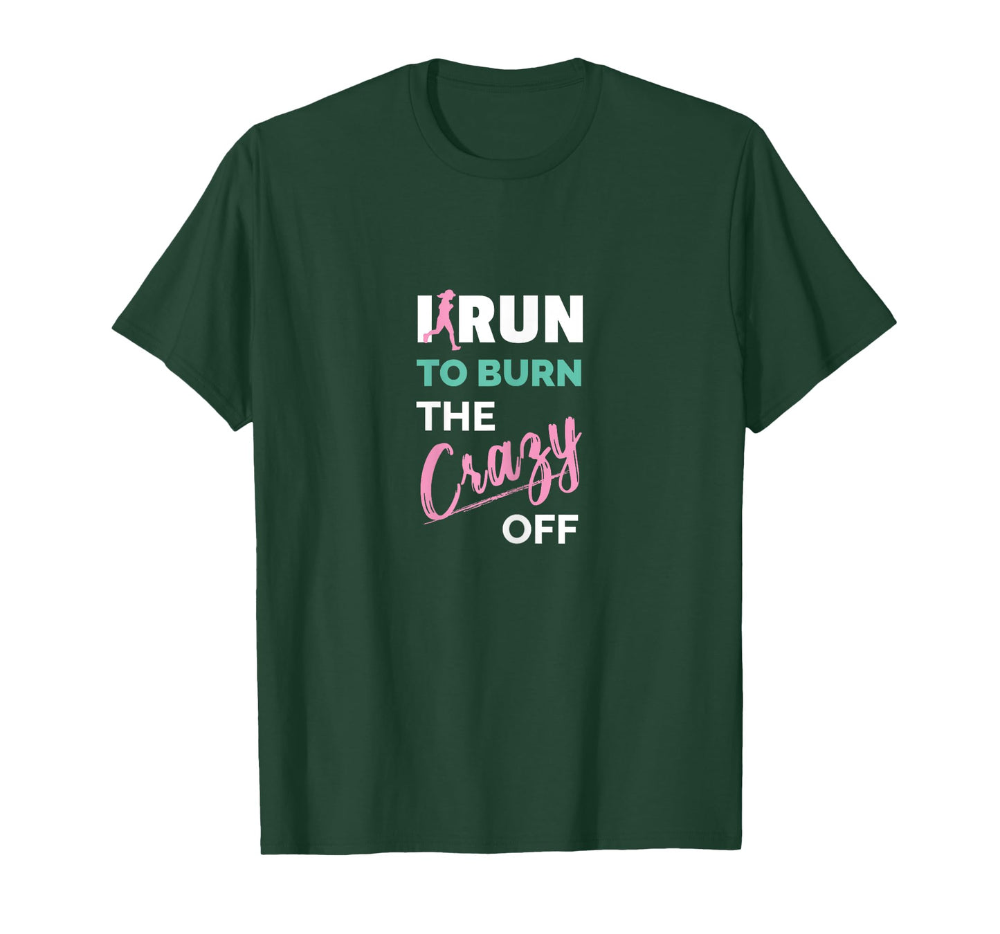 Funny Workout Fitness Apparel I Run To Burn The Crazy Off Women's Running Shirts X-Small Black Crew Neck Short Sleeve