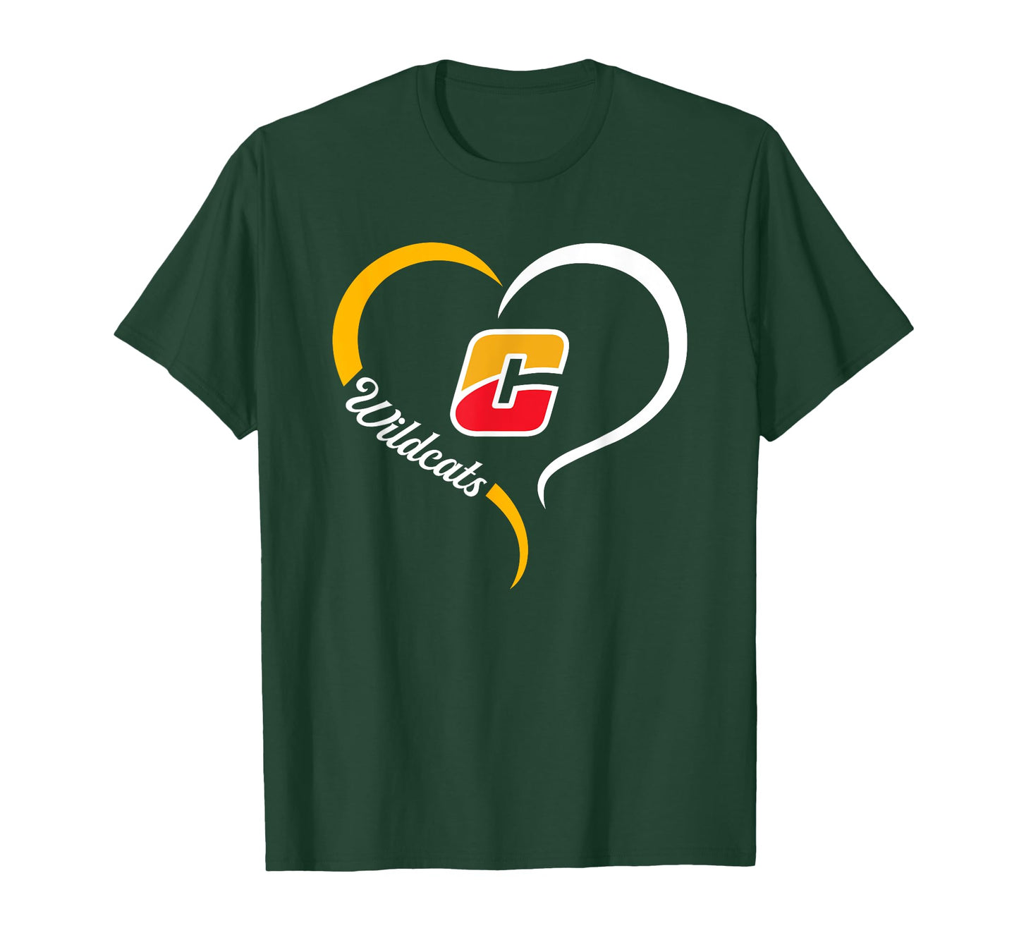 Carlisle Wildcats Logo Half Heart Slogan HS T-Shirt