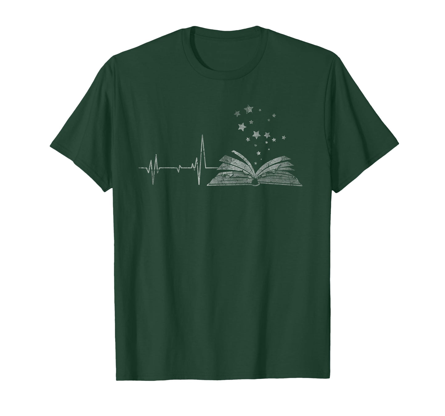Vintage Retro Distressed Heartbeat Book Reader Lover Gift T-Shirt