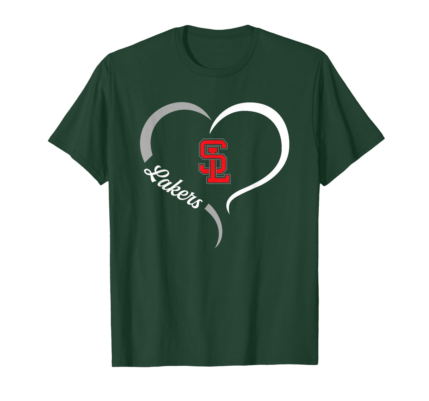 Spring Lake Lakers Logo Half Heart Slogan HS T-Shirt