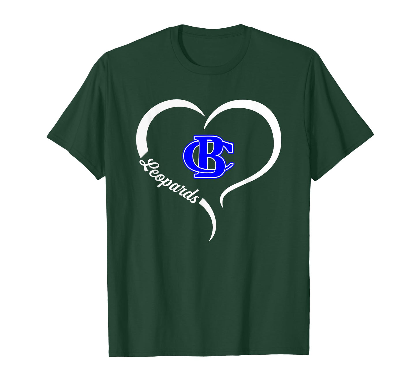 Banks County Leopards Logo Half Heart Slogan HS T-Shirt