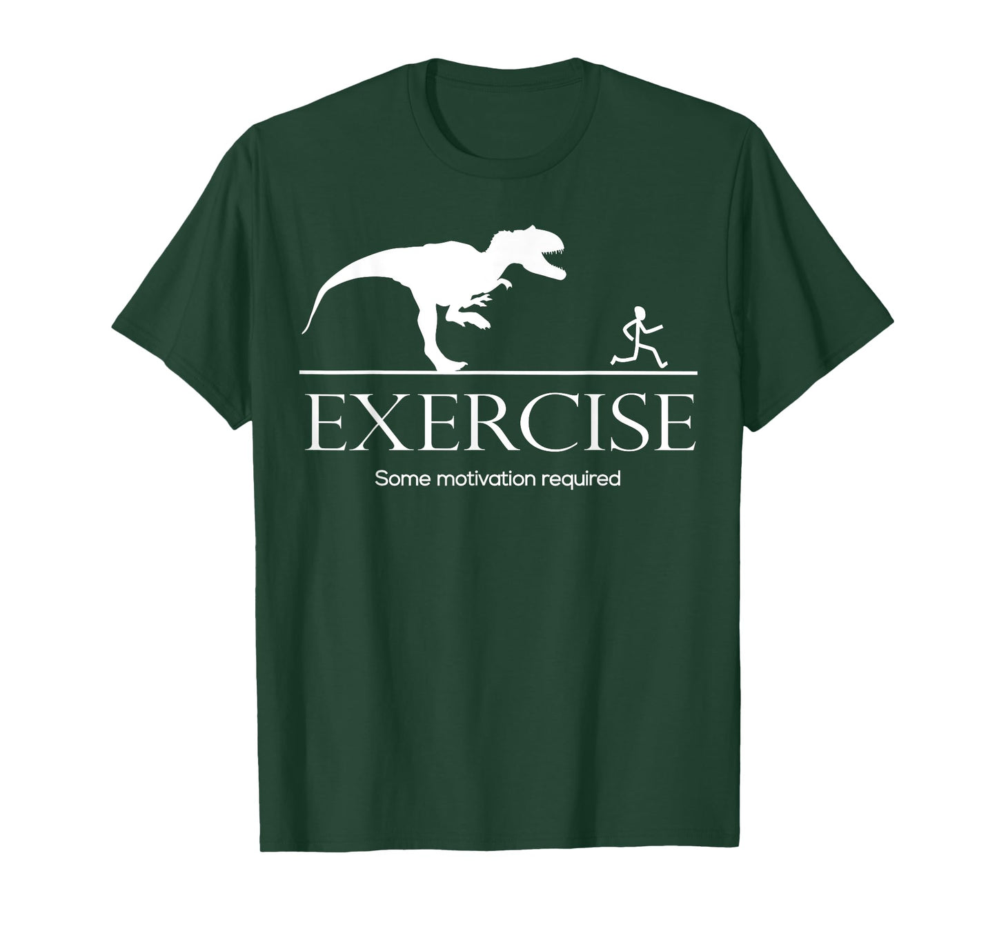 Exercise Motivation Required Funny T-rex Running Tshirt
