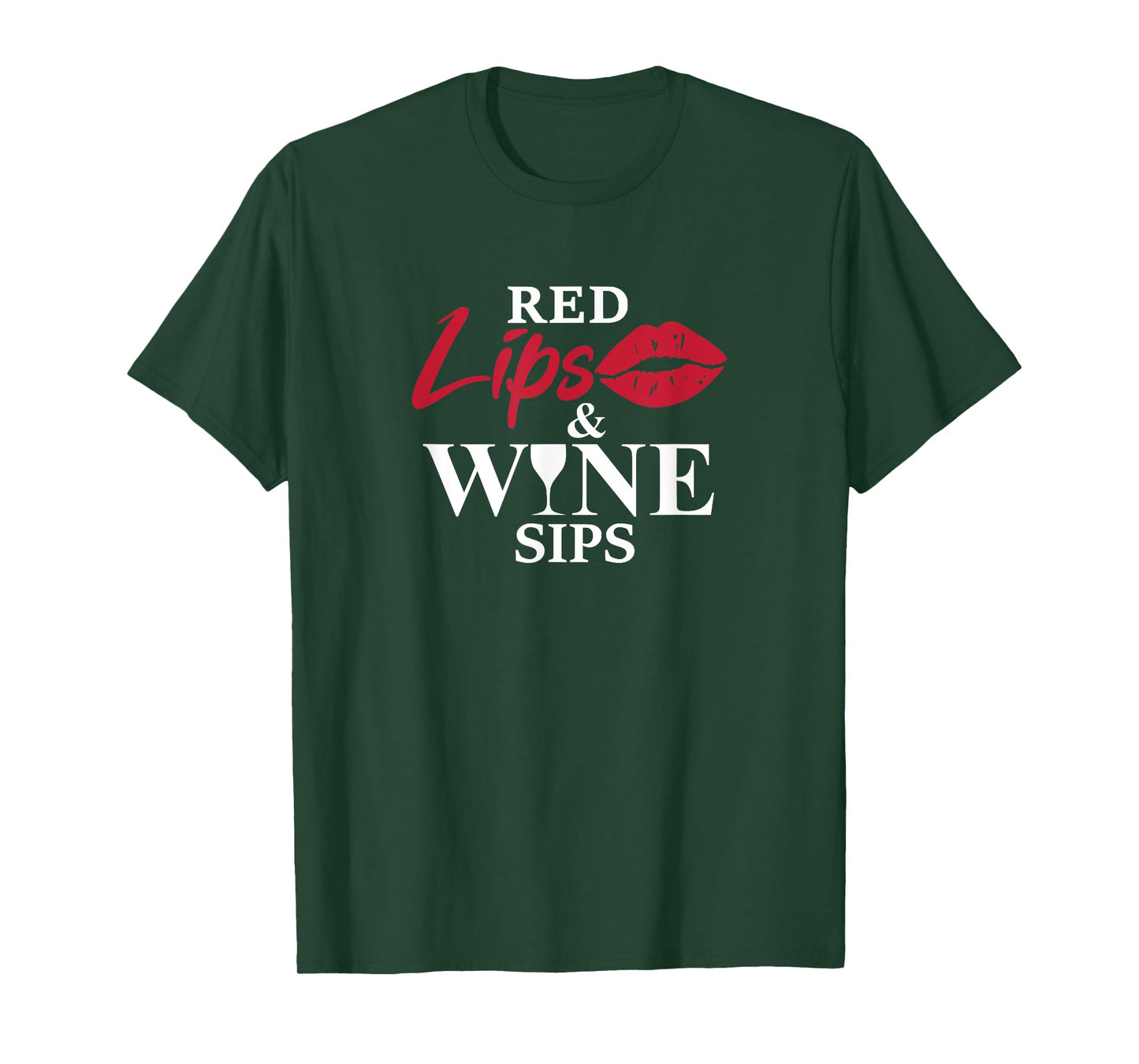 Red Lips And Wine Sips Funny Cool Wine Gift T-Shirt