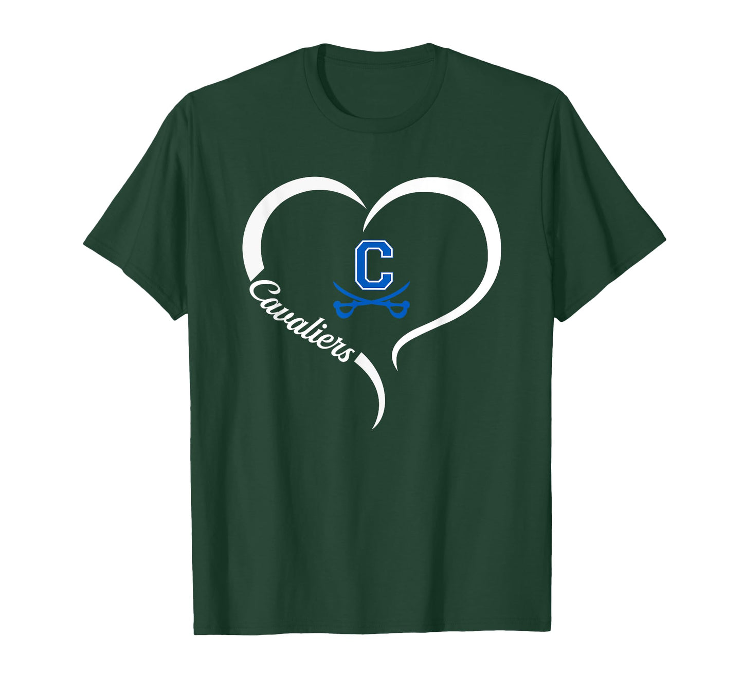 Chillicothe Cavaliers Logo Half Heart Slogan HS T-Shirt