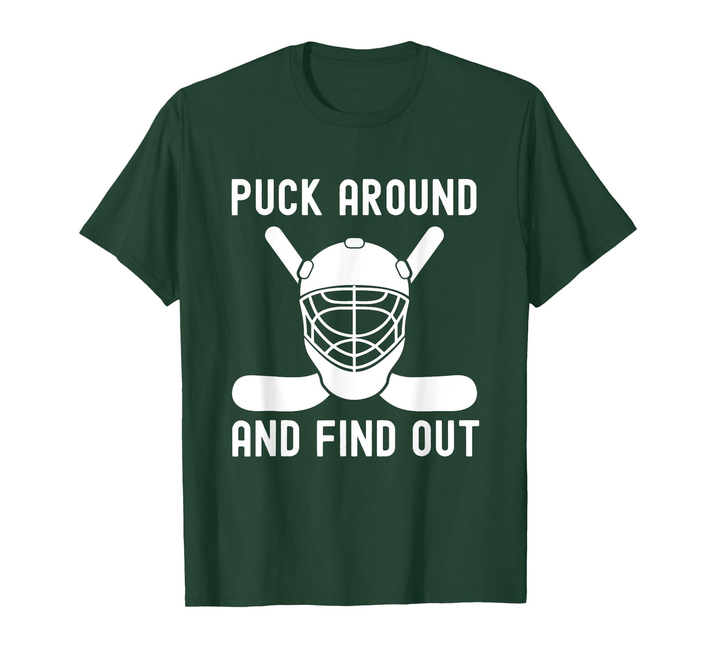 Puck Around And Find Out Funny Hockey Themed Retro Tough Guy T-Shirt