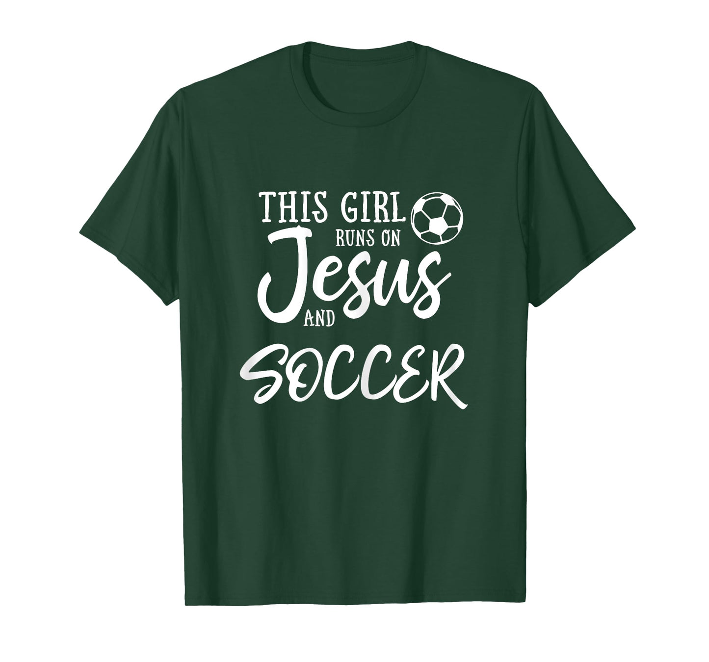 This Girl Runs On Jesus And Soccer Shirt Christian Gift T-Shirt