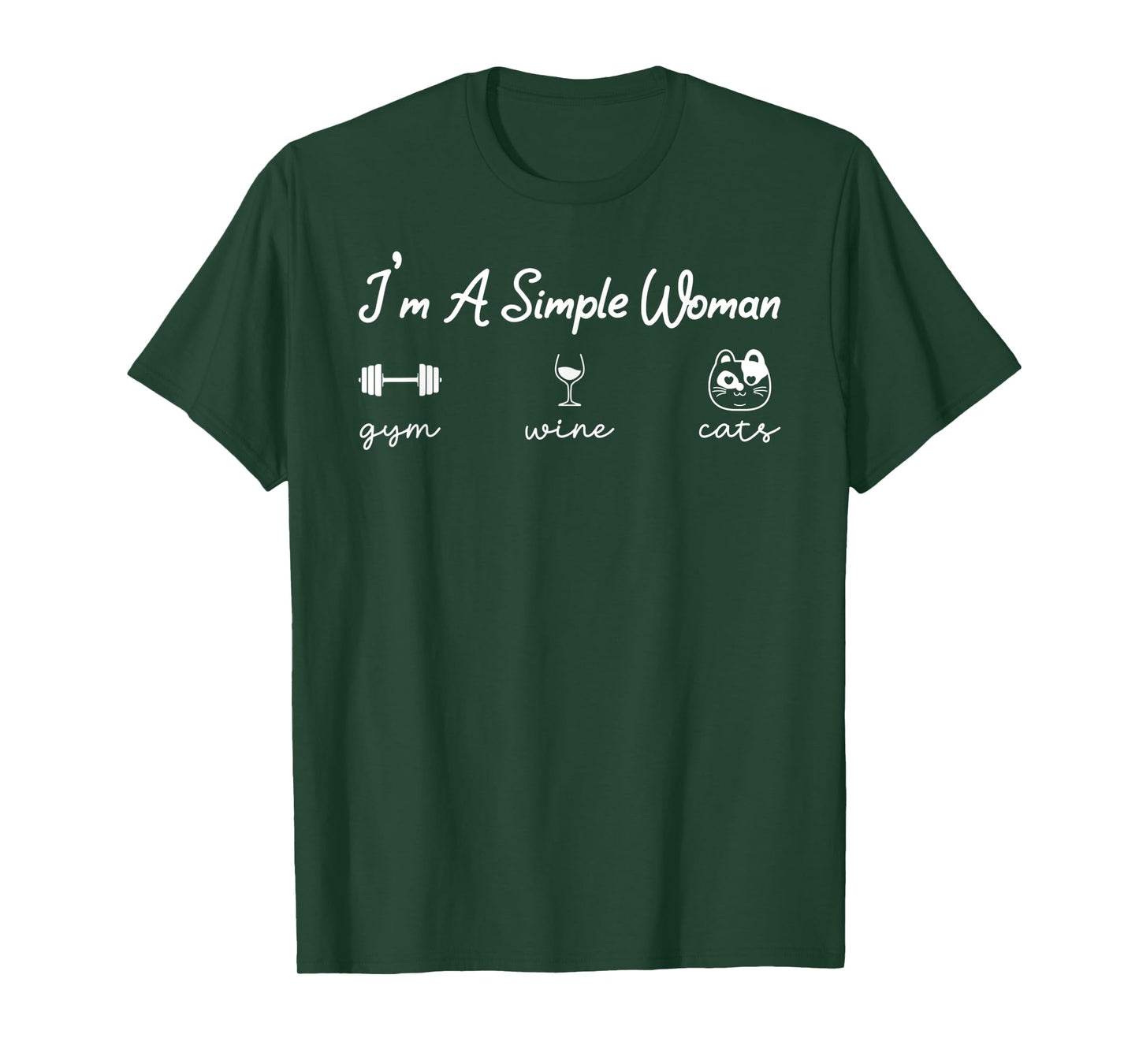 Simple woman Gym wine cats- fitness workout Gym funny T-Shirt