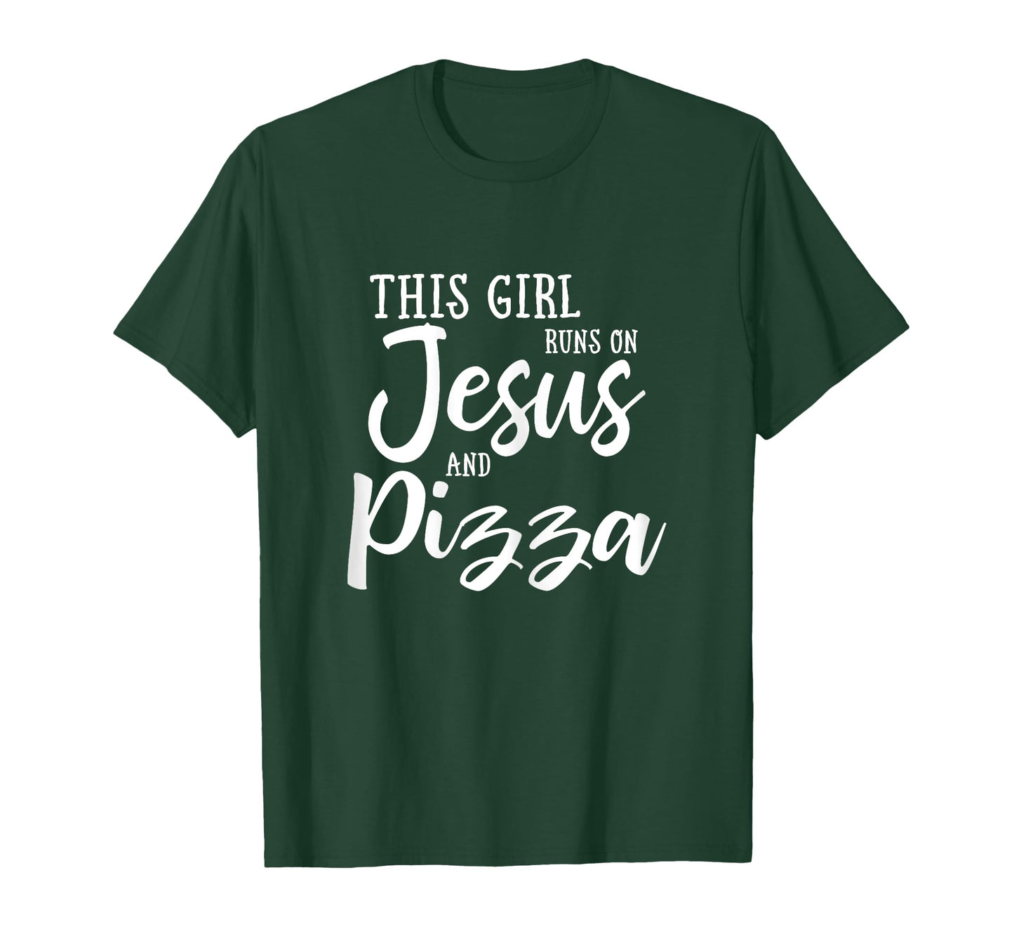 This Girl Runs On Jesus And Pizza Shirt Christian Gift