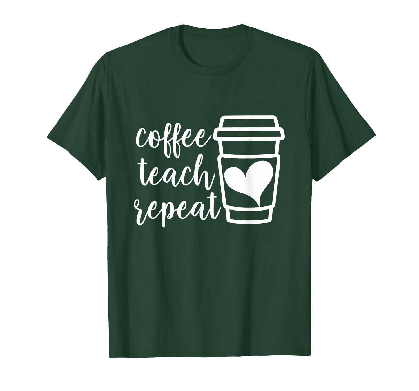 Coffee Teach Repeat, Women's Misses Unisex Plus Size Teacher T-Shirt