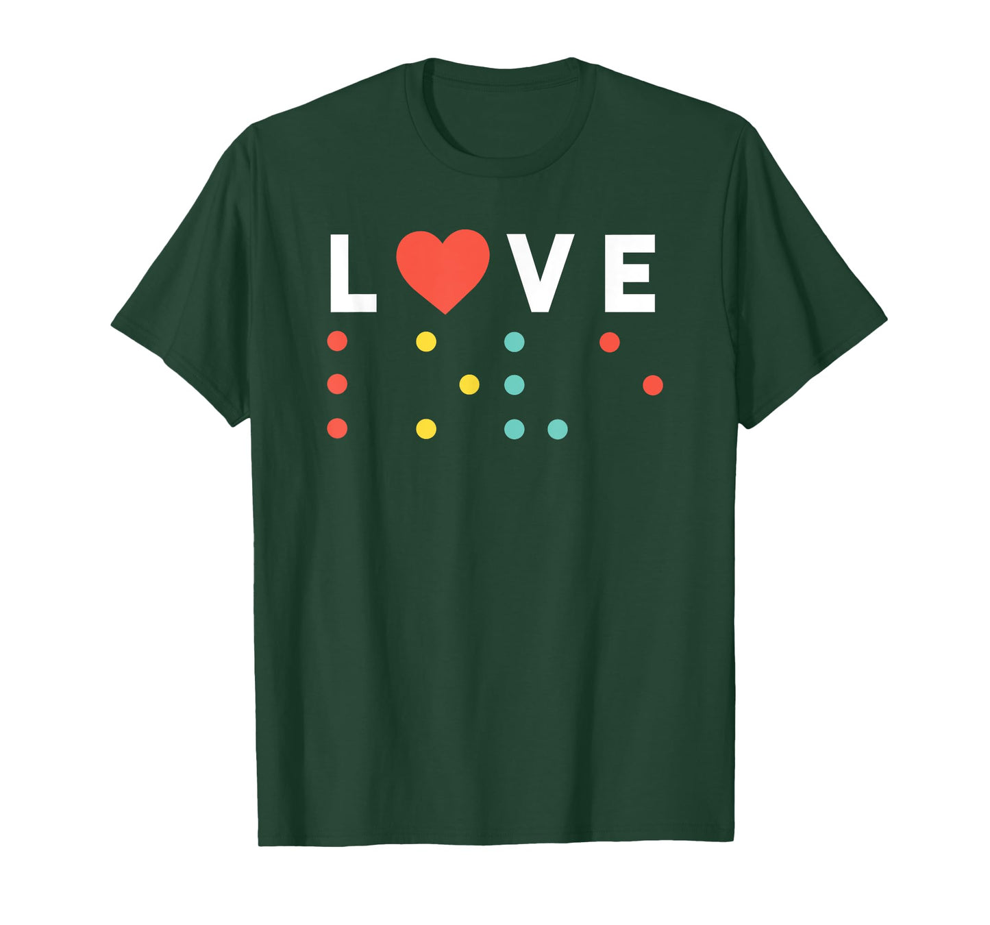 Vintage Love, Braille love gift, red heart T-Shirt