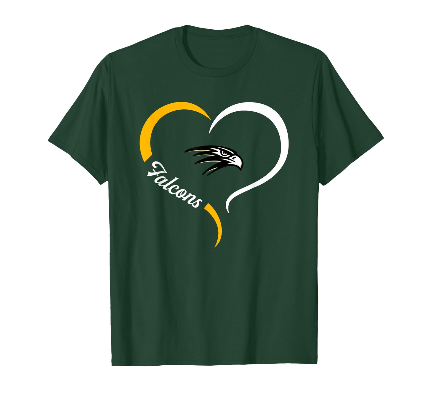 Rubidoux Falcons Logo Half Heart Slogan HS T-Shirt