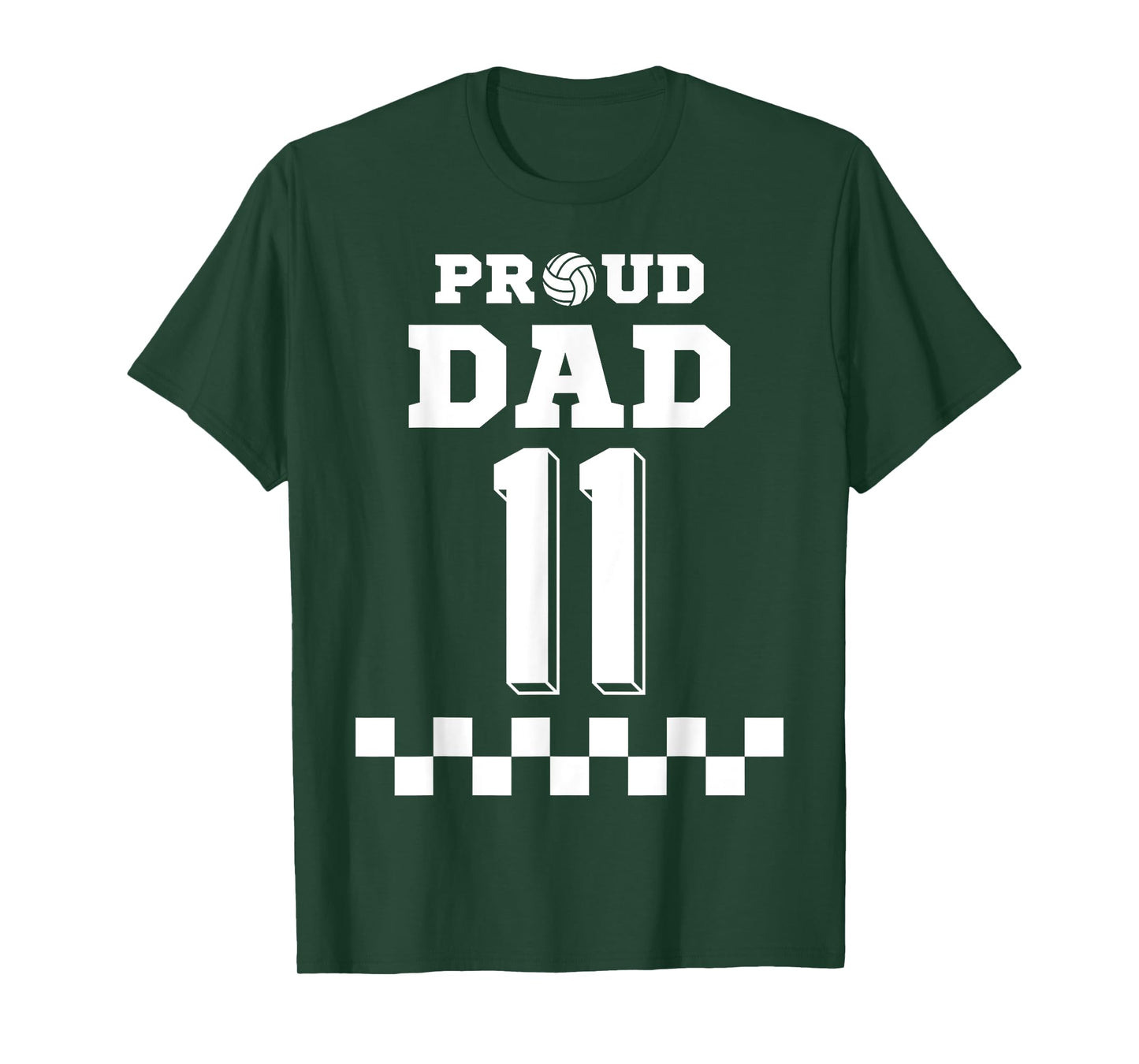 Volleyball Number 11 Eleven Custom Proud Dad Jersey T-Shirt