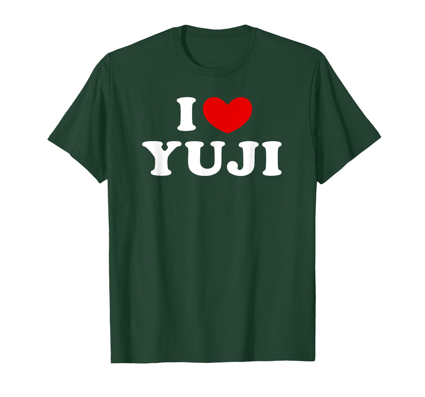 I Love Yuji, I Heart Yuji T-Shirt, Small, Black
