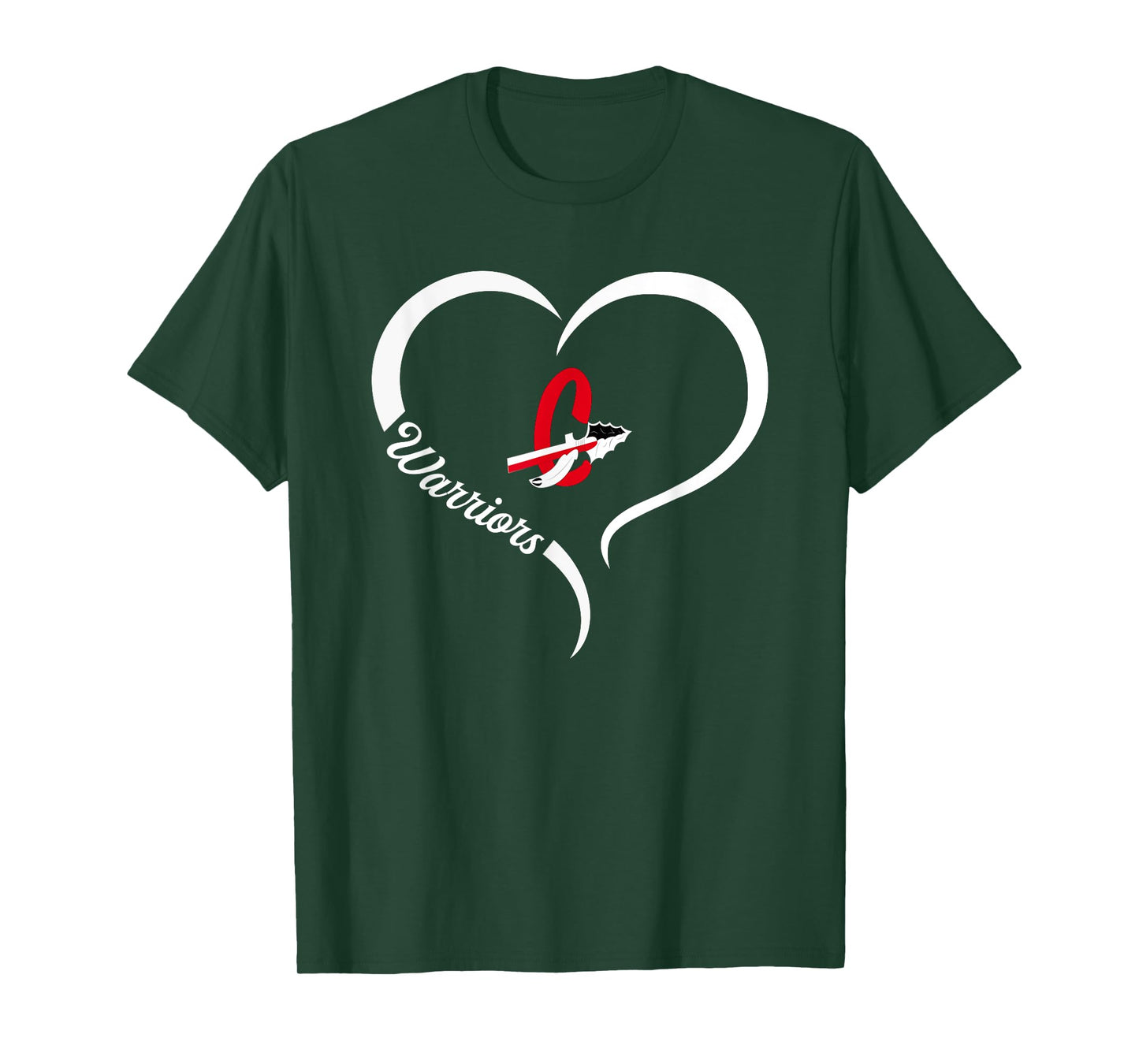 Cherokee Warriors Logo Half Heart Slogan HS T-Shirt