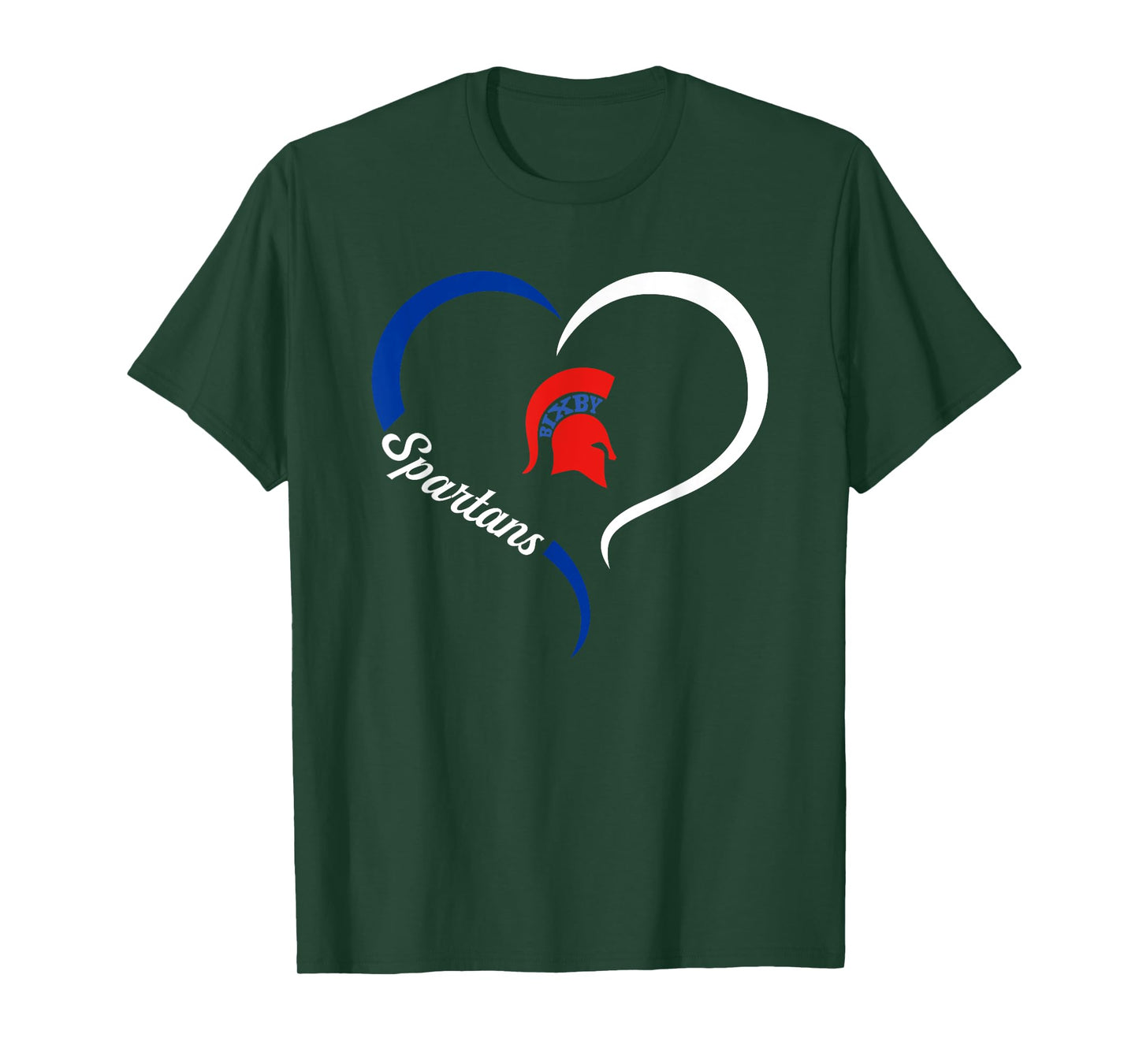 Bixby Spartans Logo Half Heart Slogan HS T-Shirt