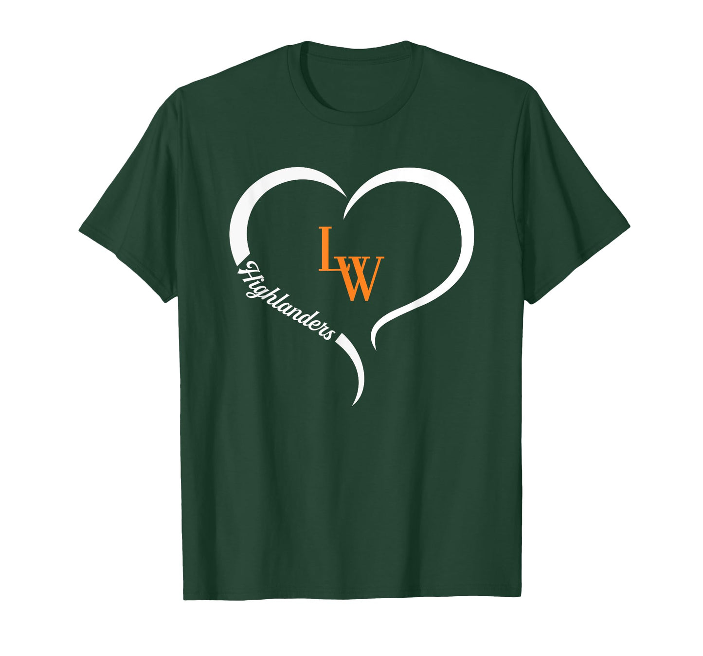Lake Wales Highlanders Logo Half Heart Slogan HS T-Shirt