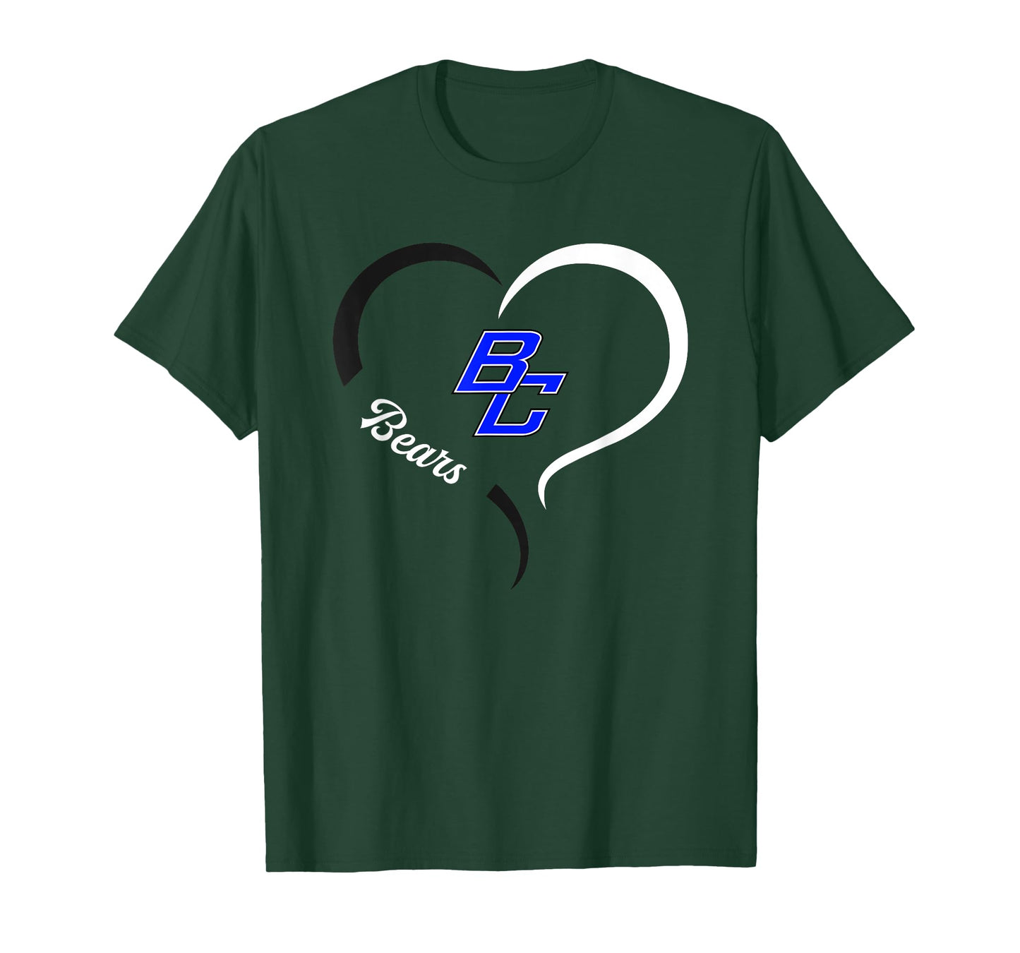Burke County Bears Logo Half Heart Slogan HS T-Shirt