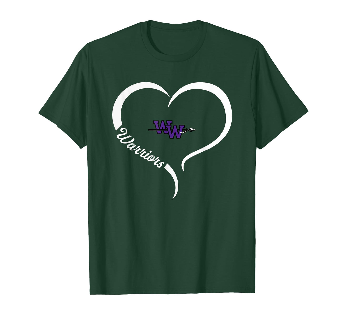 Woodhaven Warriors Logo Half Heart Slogan HS T-Shirt