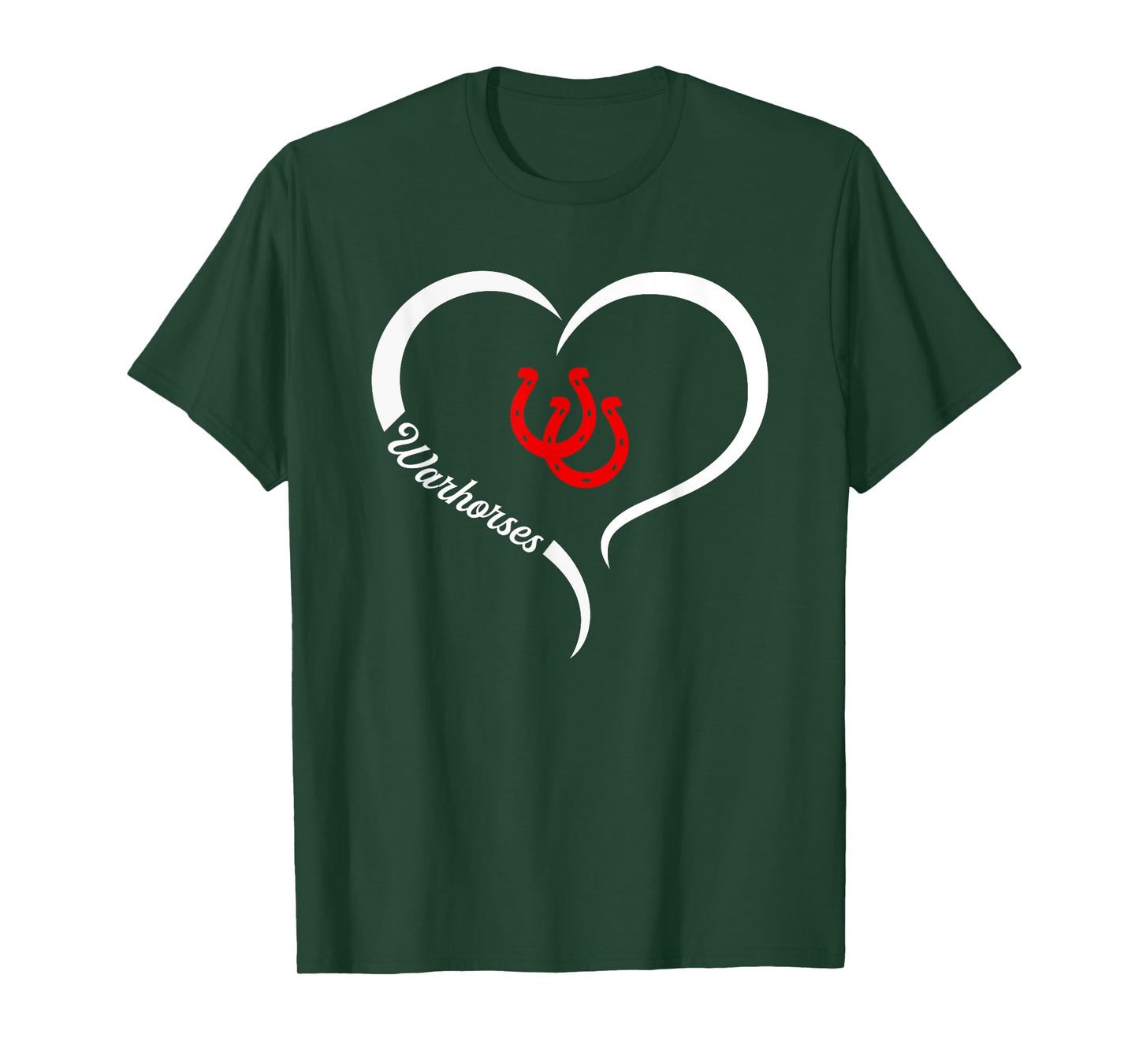 Barnwell Warhorses Logo Half Heart Slogan HS T-Shirt