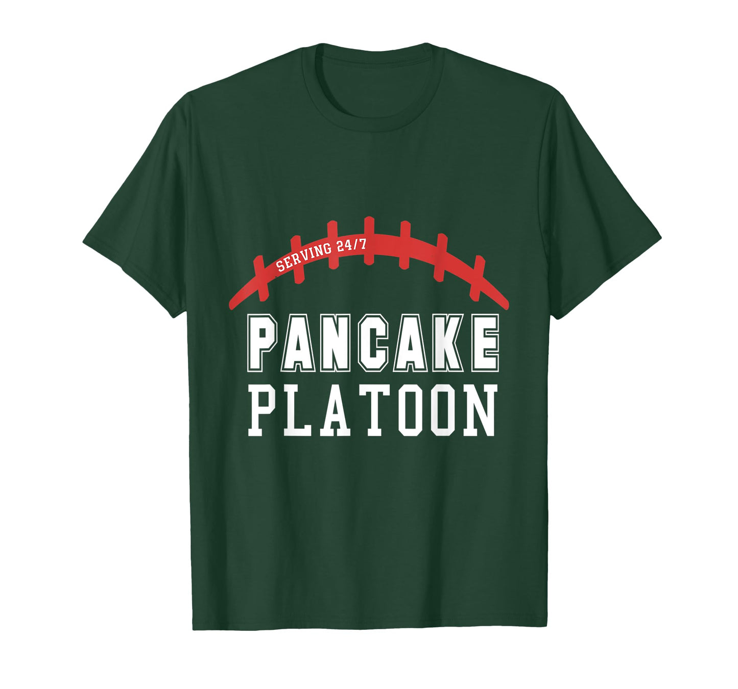 Pancake Platoon Serving 24/7 | Linemen Football T-Shirt