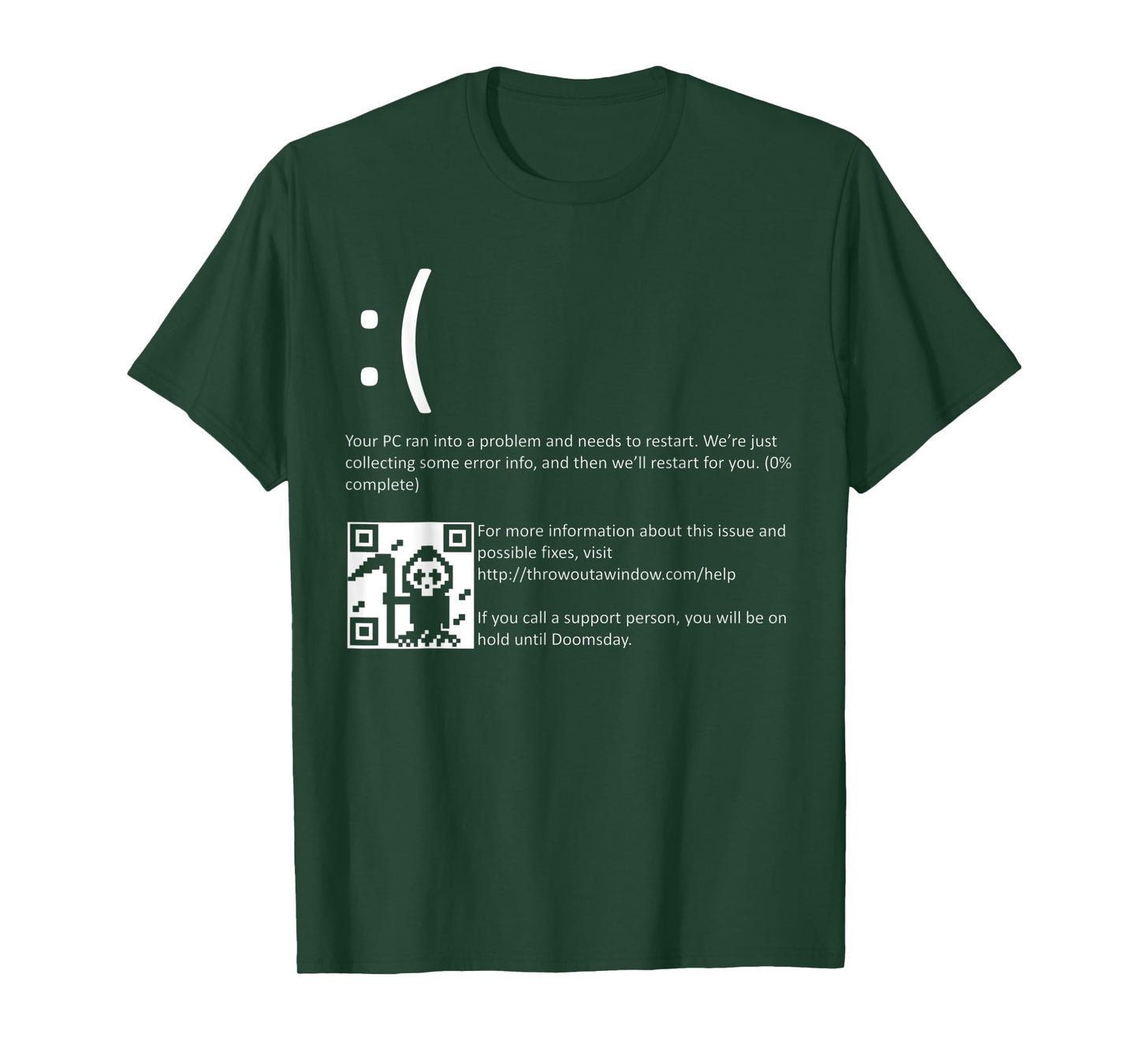 Funny Nerdy Blue Screen of Death Windows BSOD Halloween Geek T-Shirt