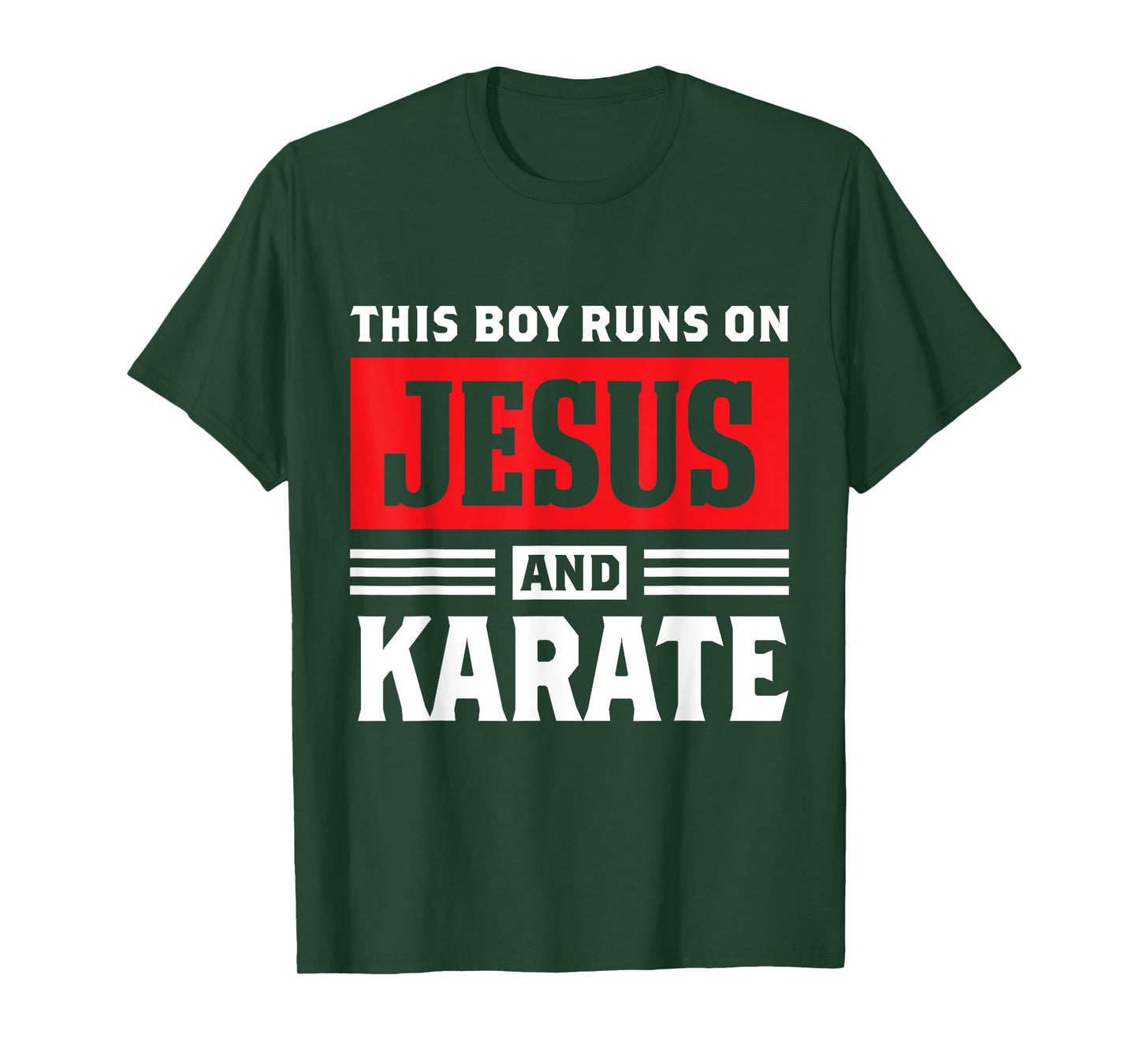 This Boy Runs On Jesus And Karate Christian Gift T-Shirt