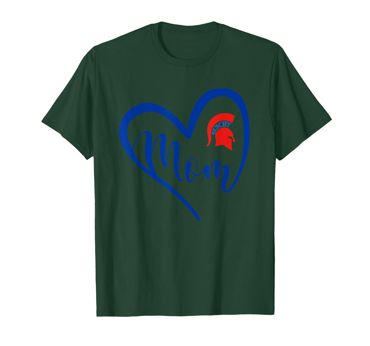 Bixby Spartans Logo Heart Mom HS T-Shirt